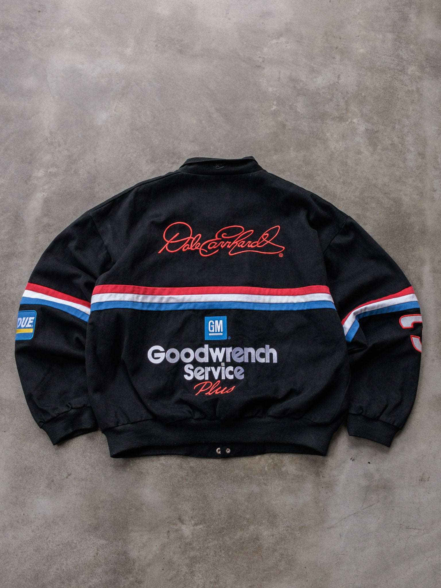 Vintage 90s Black NASCAR Dale Earnhardt Goodwrench Jacket (XL)