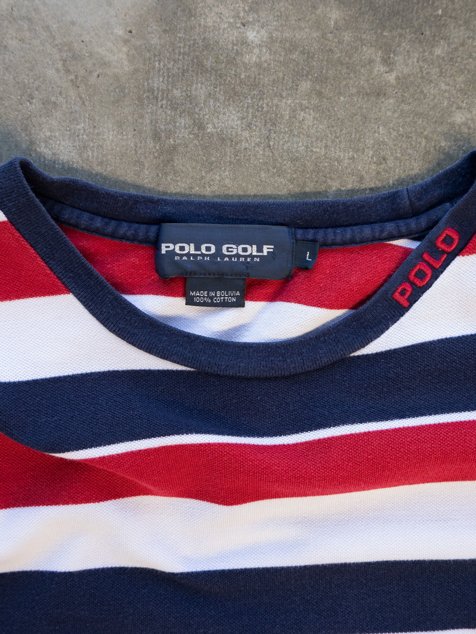 Vintage Ralph Lauren Polo Golf Stripe Tee (L)
