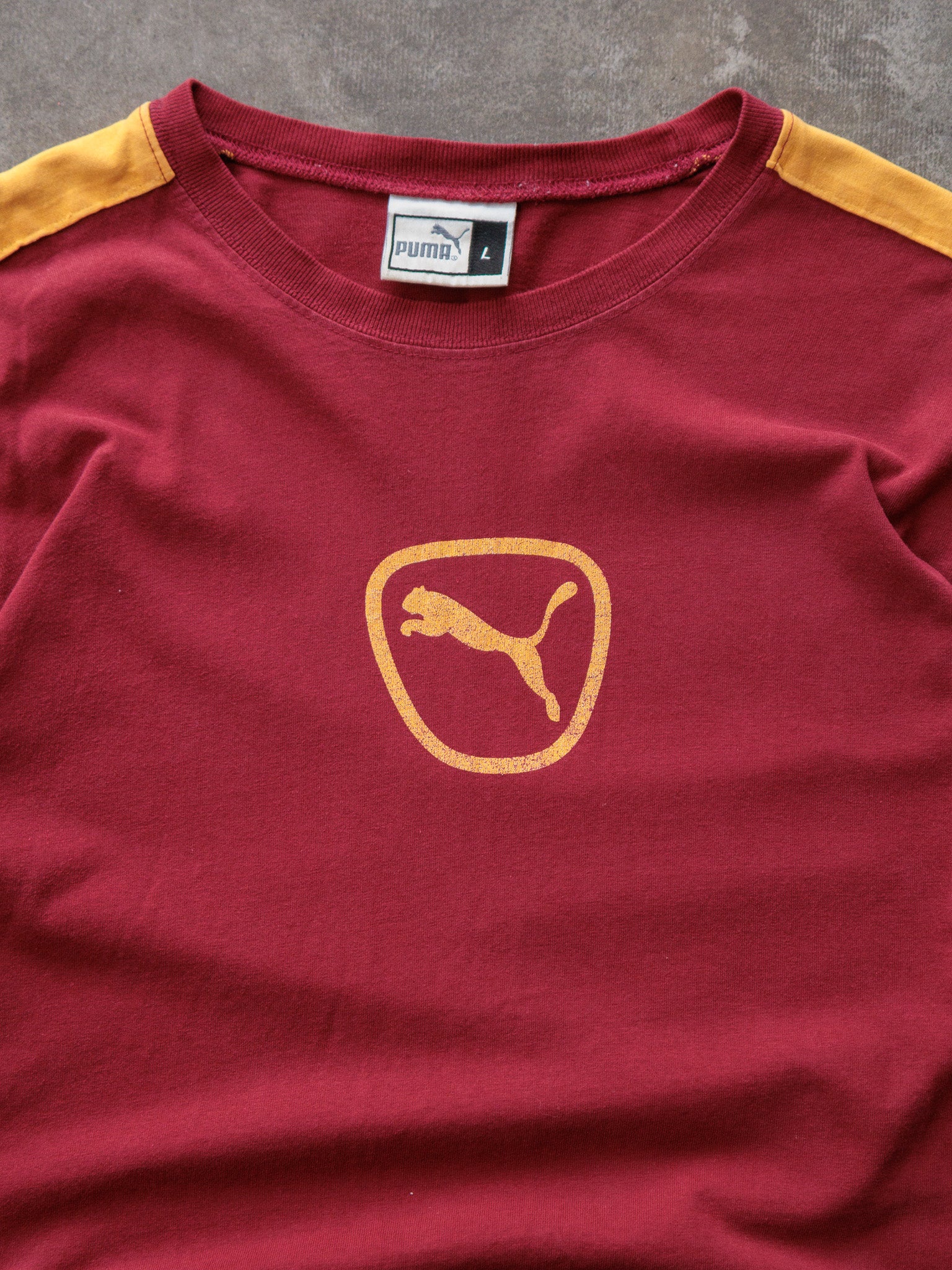 Vintage 90s Maroon Puma Long Sleeve Tee (L)
