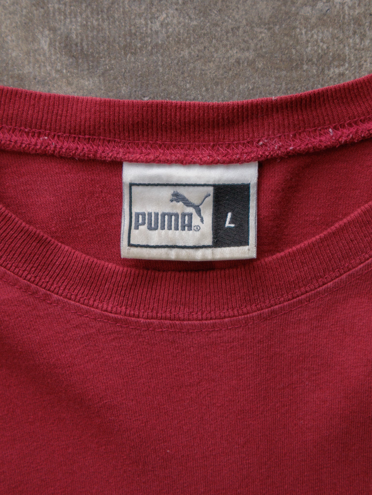Vintage 90s Maroon Puma Long Sleeve Tee (L)