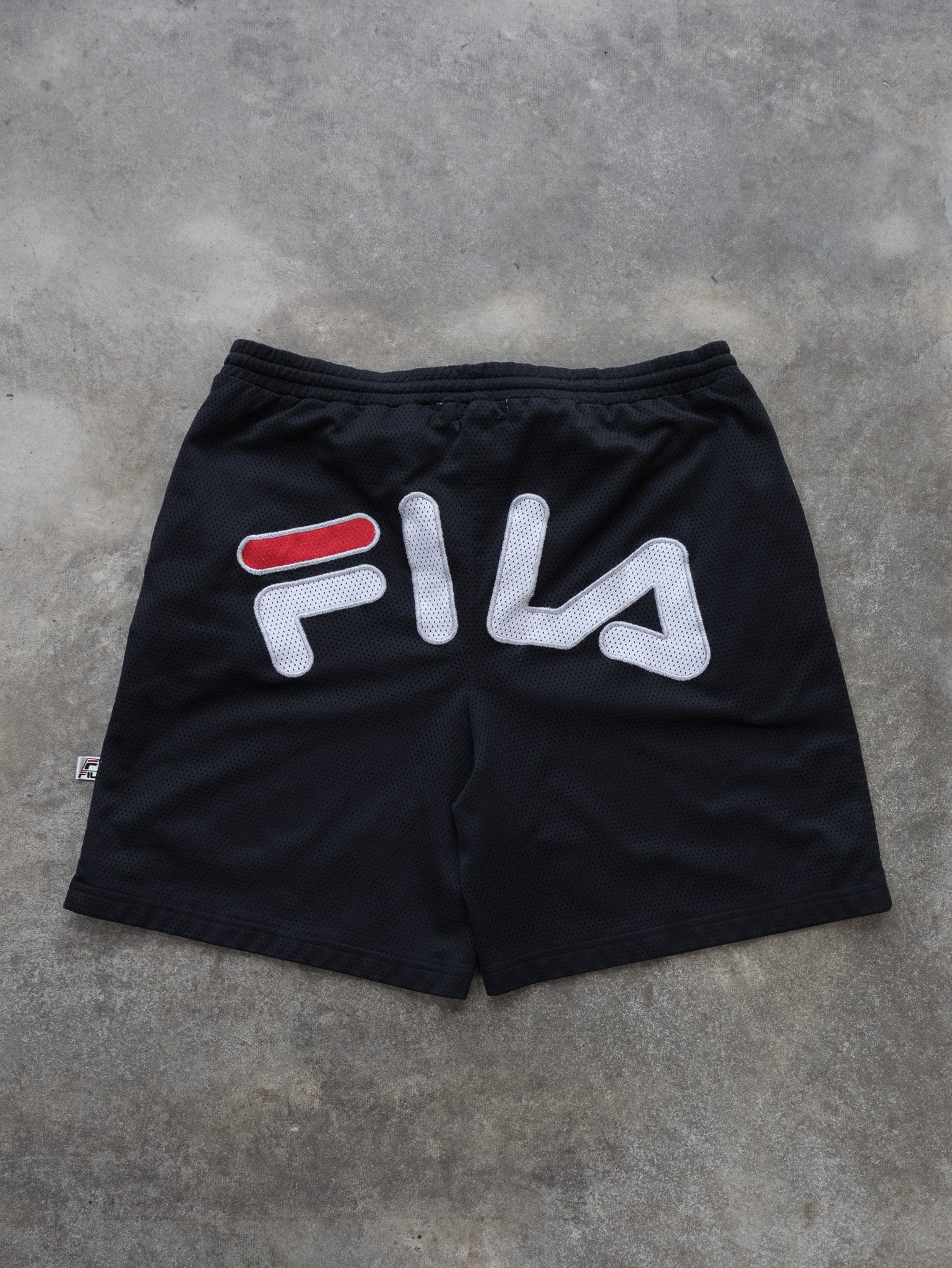 Vintage Black Fila Mesh Shorts (XL)