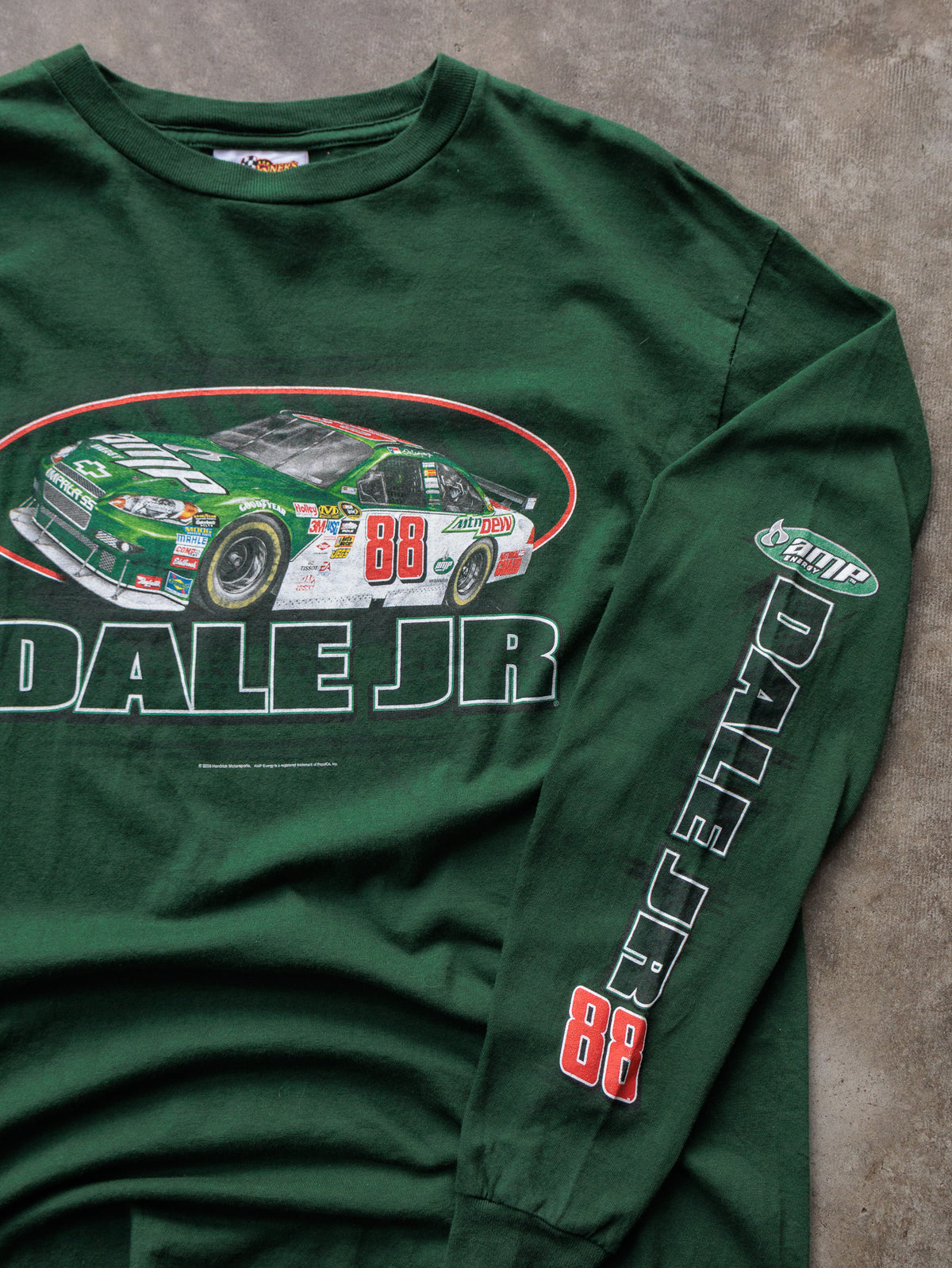 Vintage 2009 Green NASCAR Dale Jr Long Sleeve Tee (L)