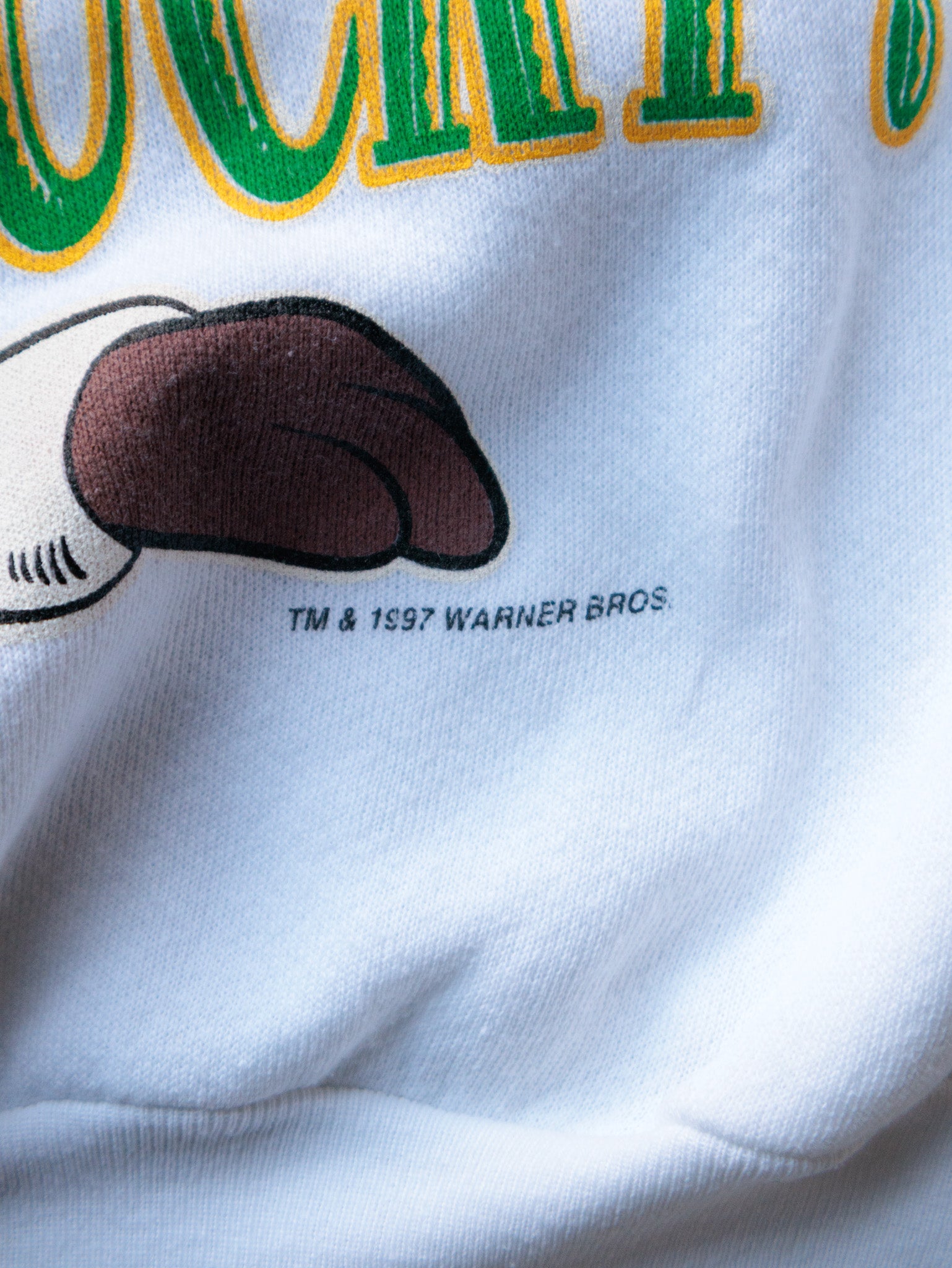 Vintage 90s White Looney Tunes Taz St. Patrick's Day Sweatshirt (M)