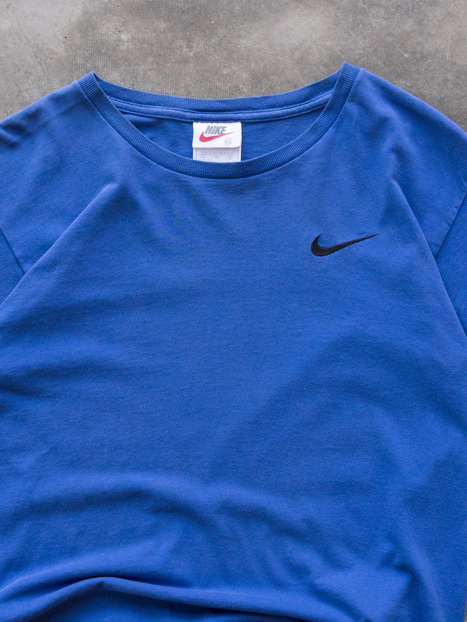 Vintage 00s Blue Nike Swoosh Tee (XL)