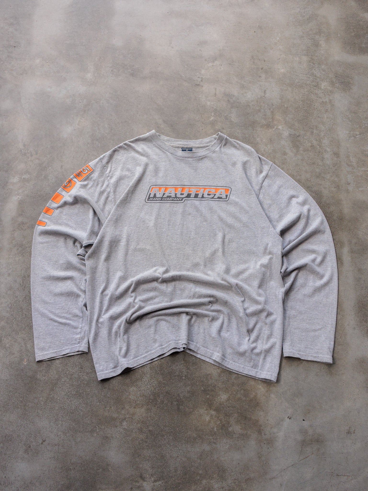 Vintage 00s Grey Nautica Long Sleeve Tee (XL)