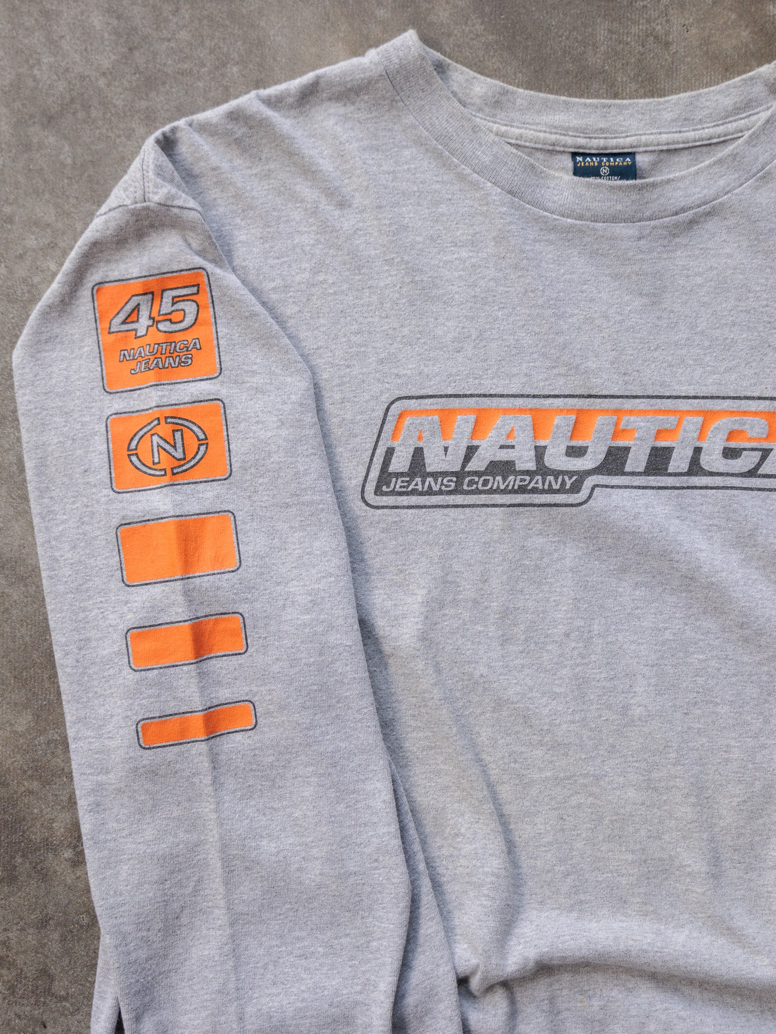 Vintage 00s Grey Nautica Long Sleeve Tee (XL)