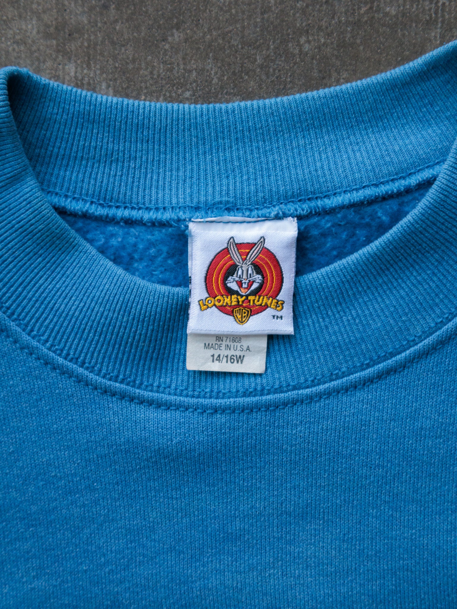 Vintage 90s Blue Looney Tunes Tweety Bird Sweatshirt (14-16Y)