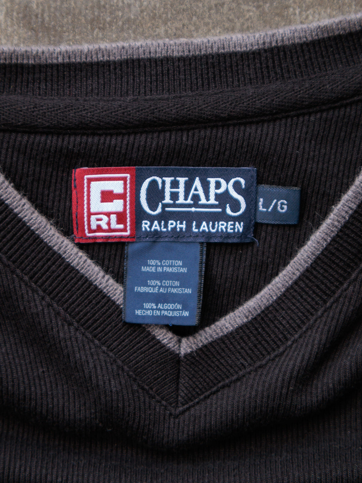 Vintage 00s Black Chaps Ralph Lauren Long Sleeve Tee (L)