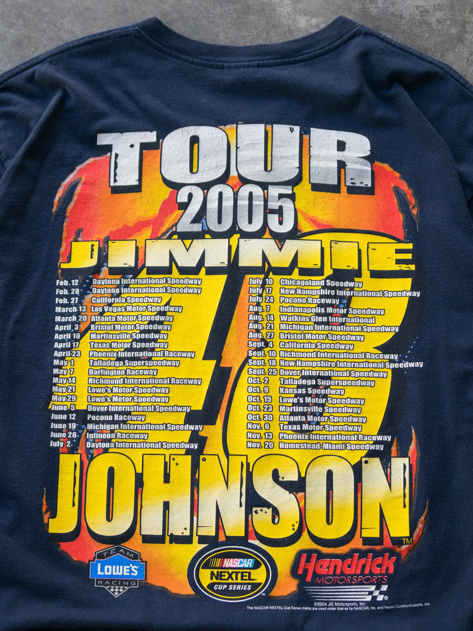Vintage 2004 Navy NASCAR Jimmie Johnson Tee (L)
