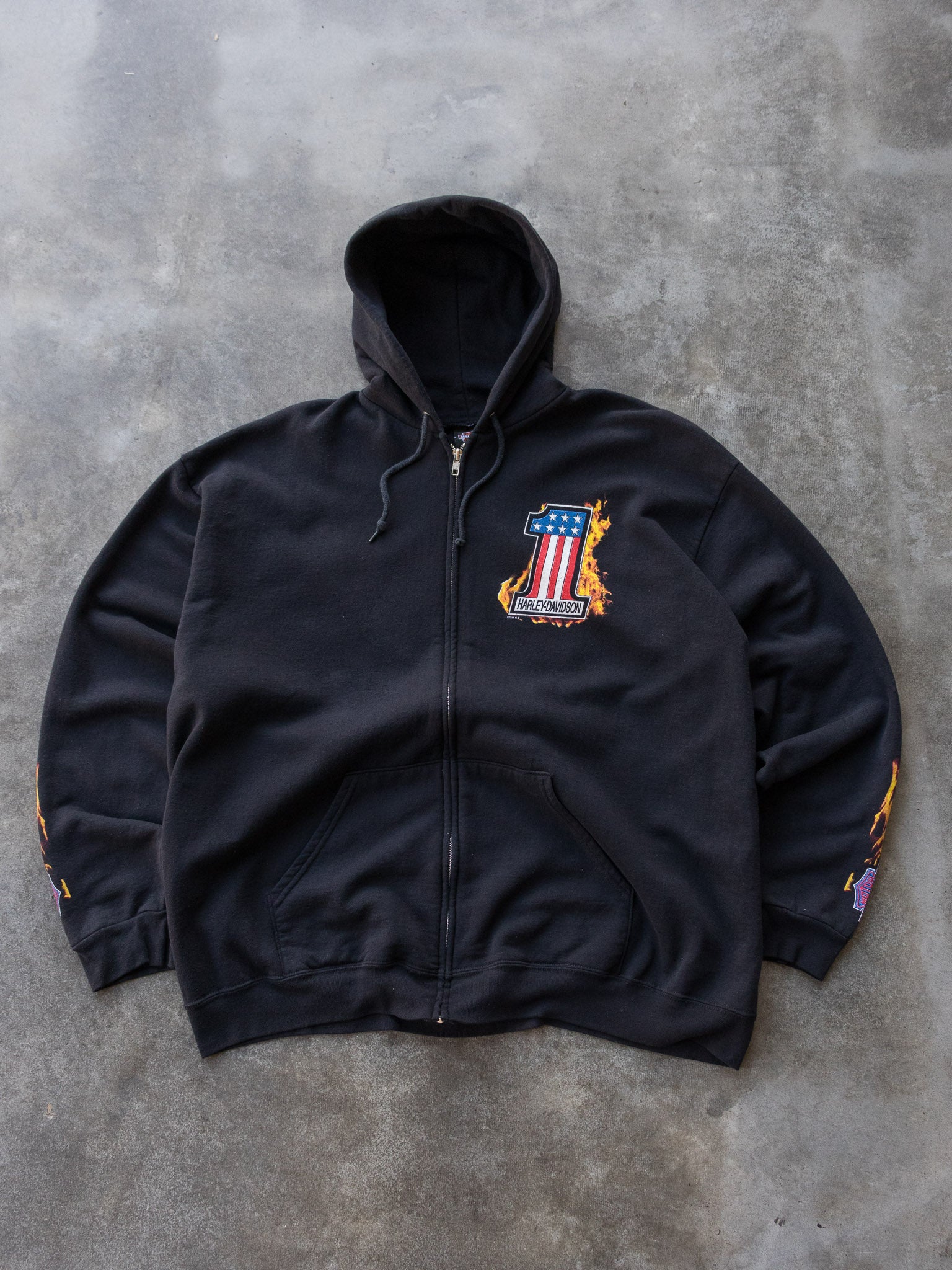 Vintage 2011 Harley-Davidson Barnett's Las Cruces New Mexico Zip Up Hoodie (2XL)