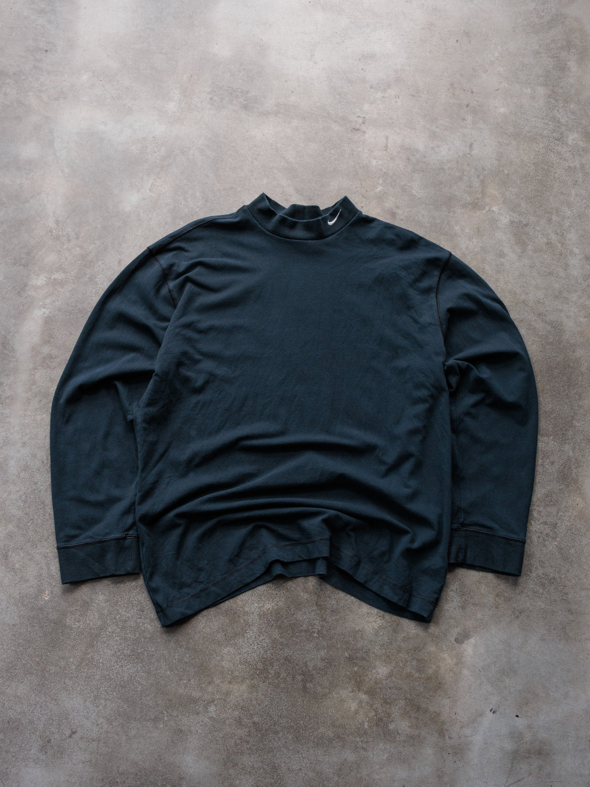 Vintage 90s Green Nike Mock Neck Long Sleeve Tee (XL)