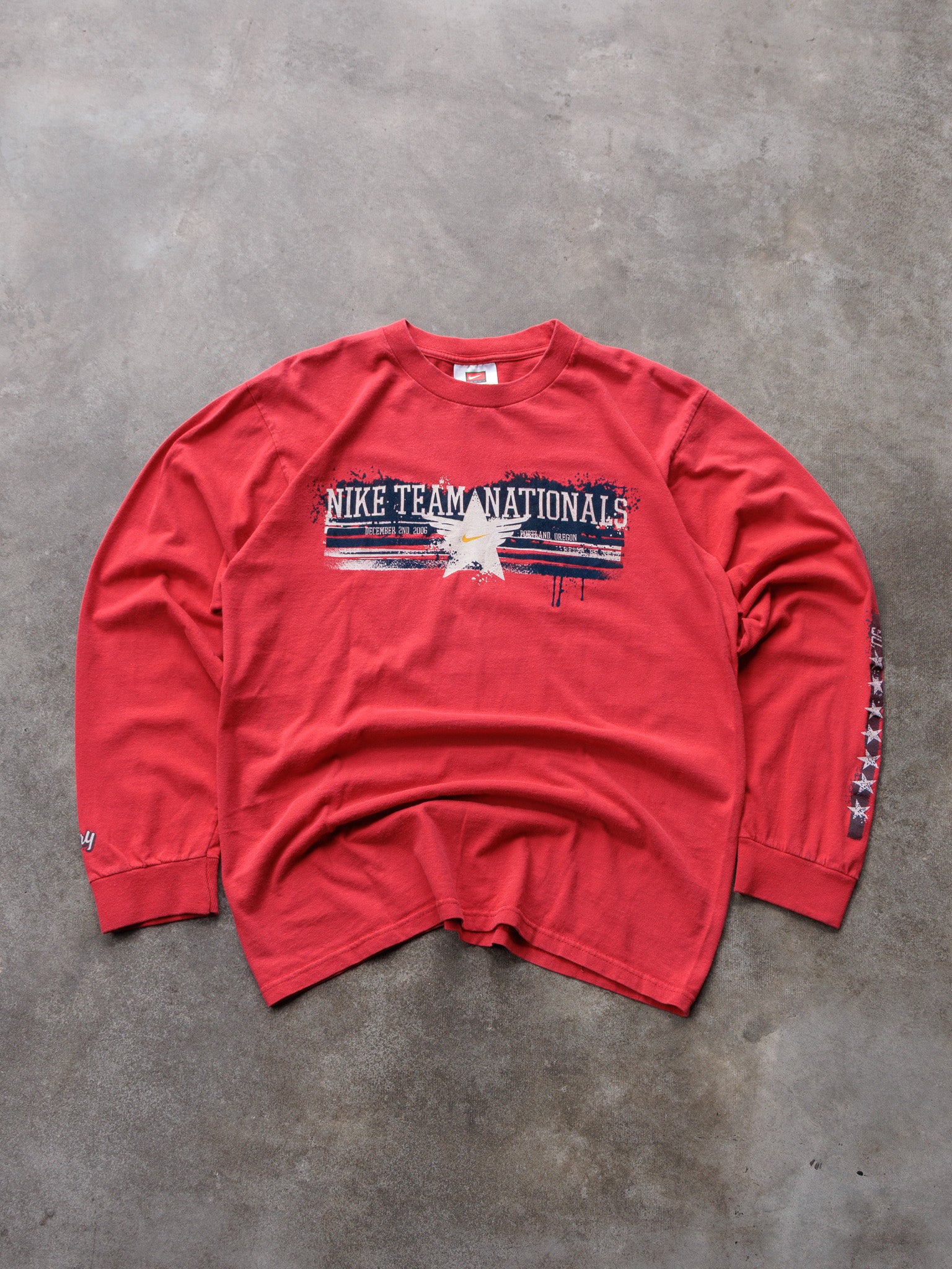 Vintage 2006 Red Nike Team Nationals Long Sleeve Tee (S)