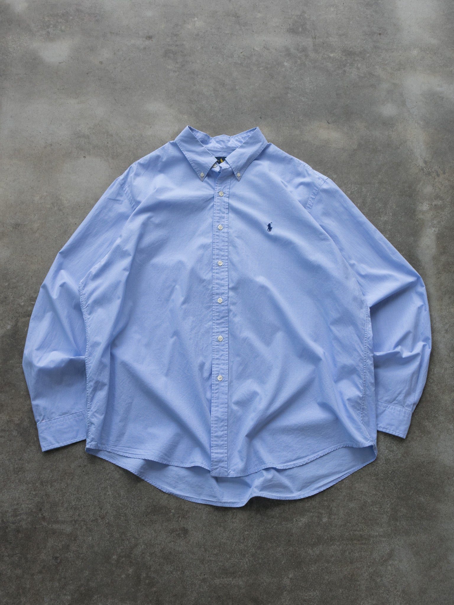 Vintage Blue Ralph Lauren Check Shirt (2XL)