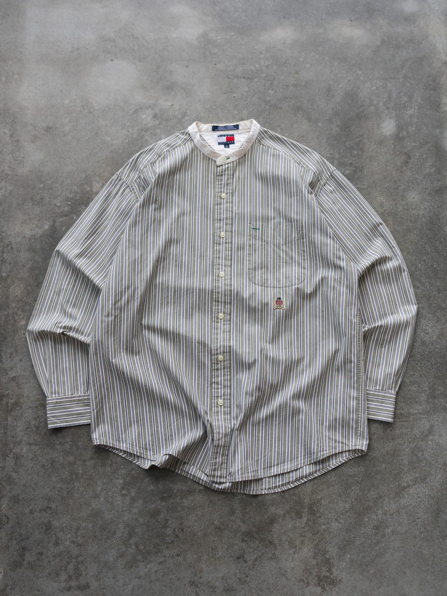 Vintage Stripe Tommy Hilfiger Grandad Shirt (M)