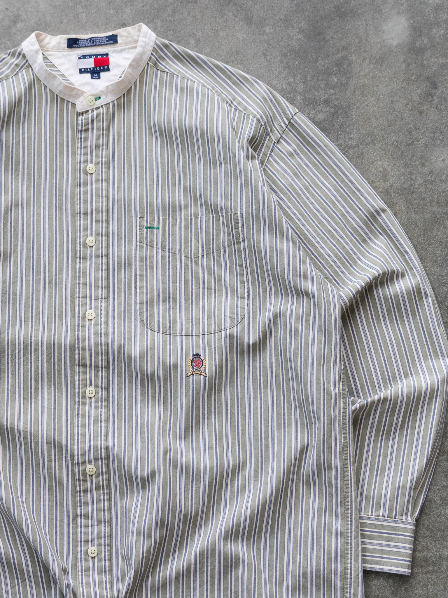 Vintage Stripe Tommy Hilfiger Grandad Shirt (M)