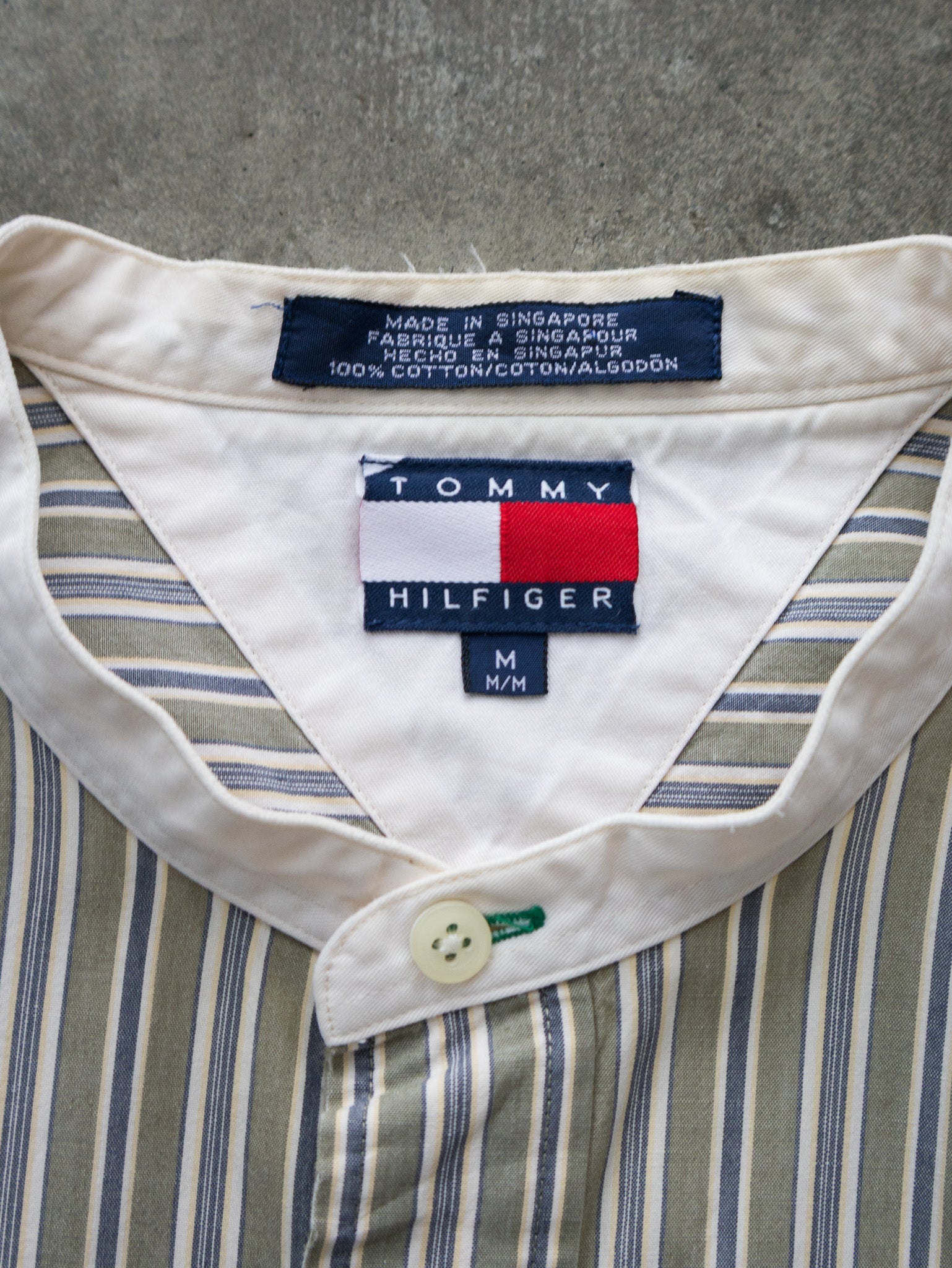 Vintage Stripe Tommy Hilfiger Grandad Shirt (M)
