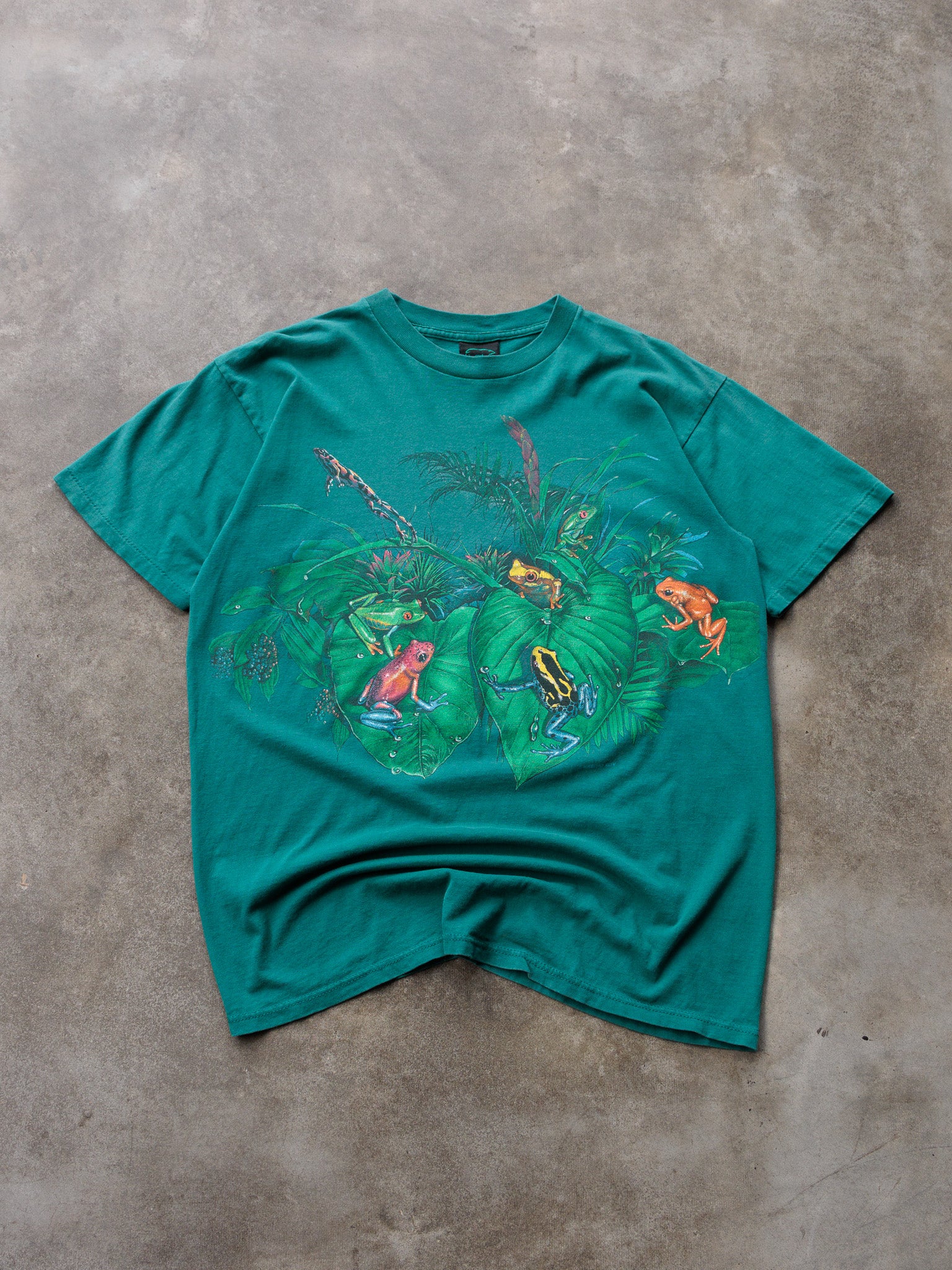 Vintage 90s Green Habitat Frogs Tee (L)