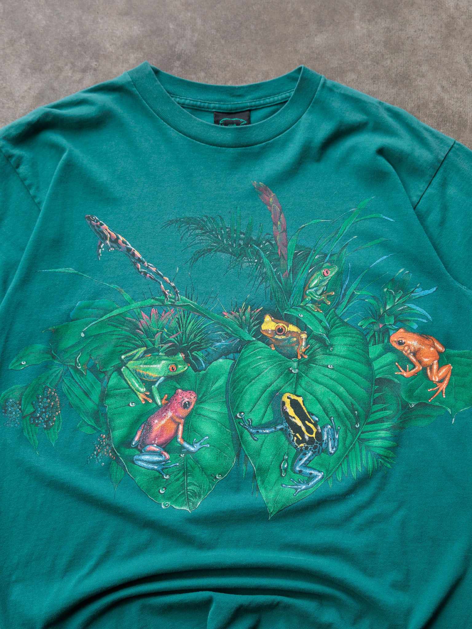 Vintage 90s Green Habitat Frogs Tee (L)