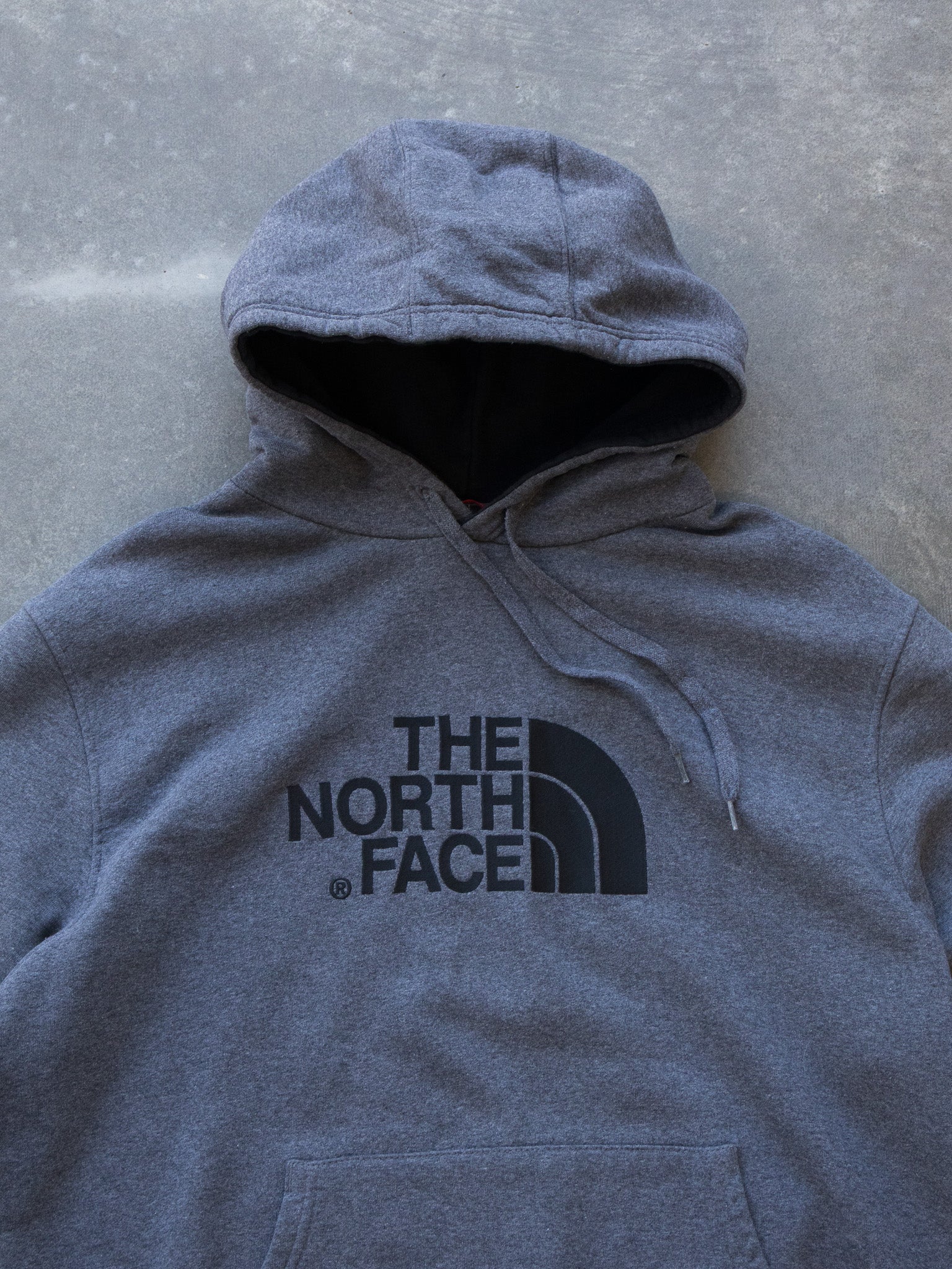 Vintage Grey The North Face Logo Hoodie (XL)