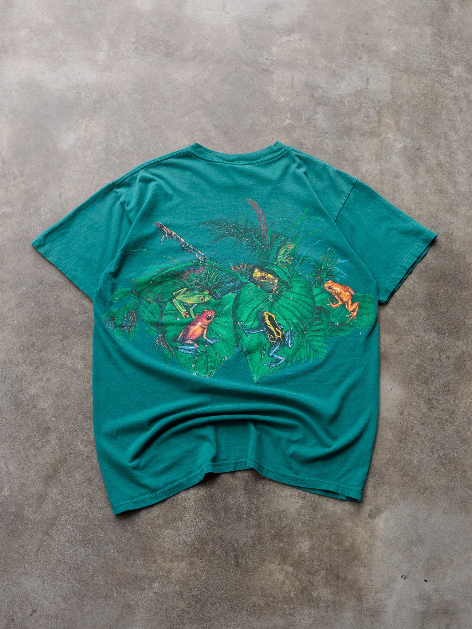 Vintage 90s Green Habitat Frogs Tee (L)