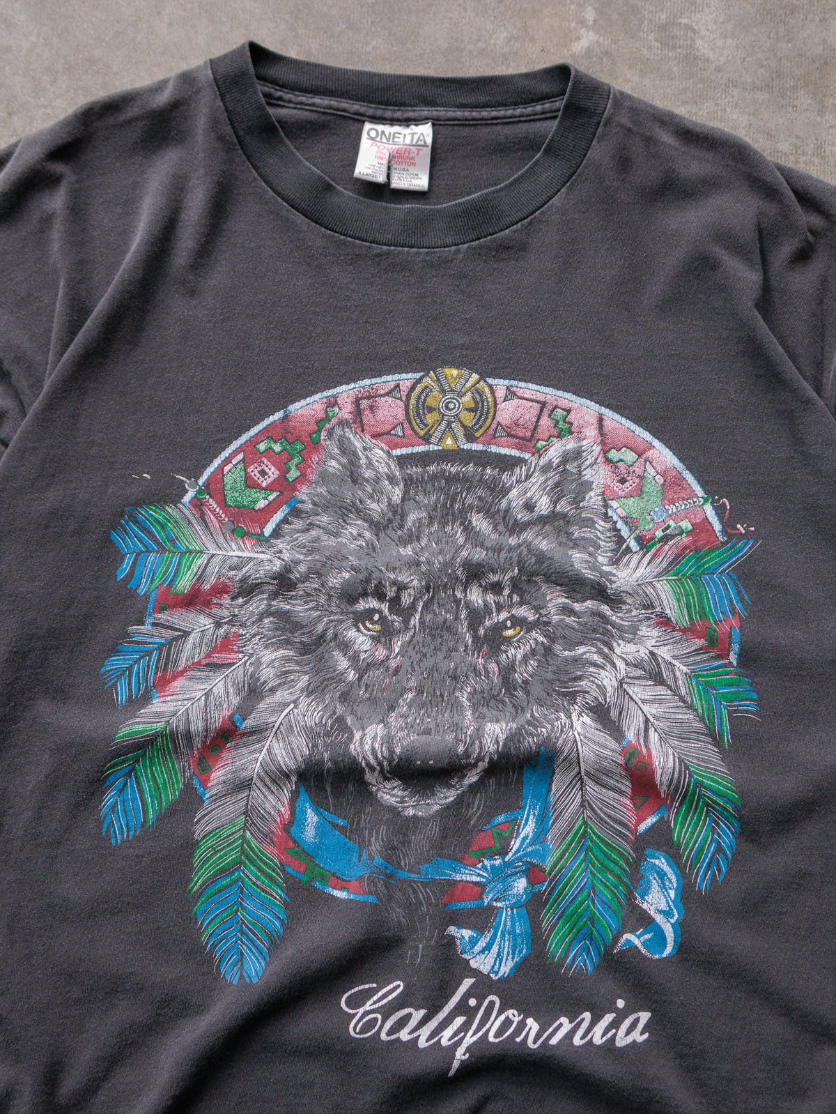 Vintage 90s Black California Wolf Tee (XL)