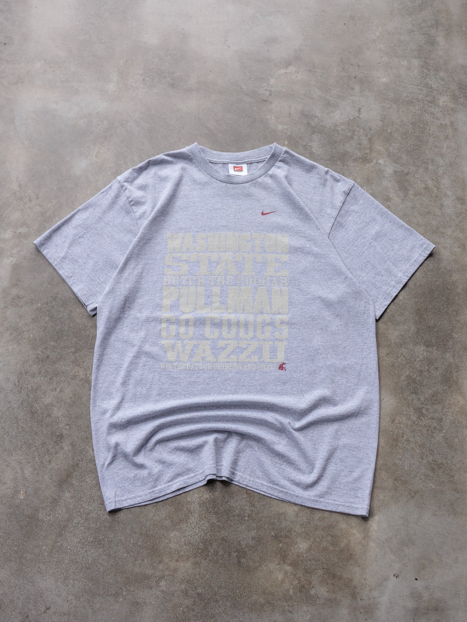 Vintage 00s Grey Nike Washington State Cougars Tee (L)