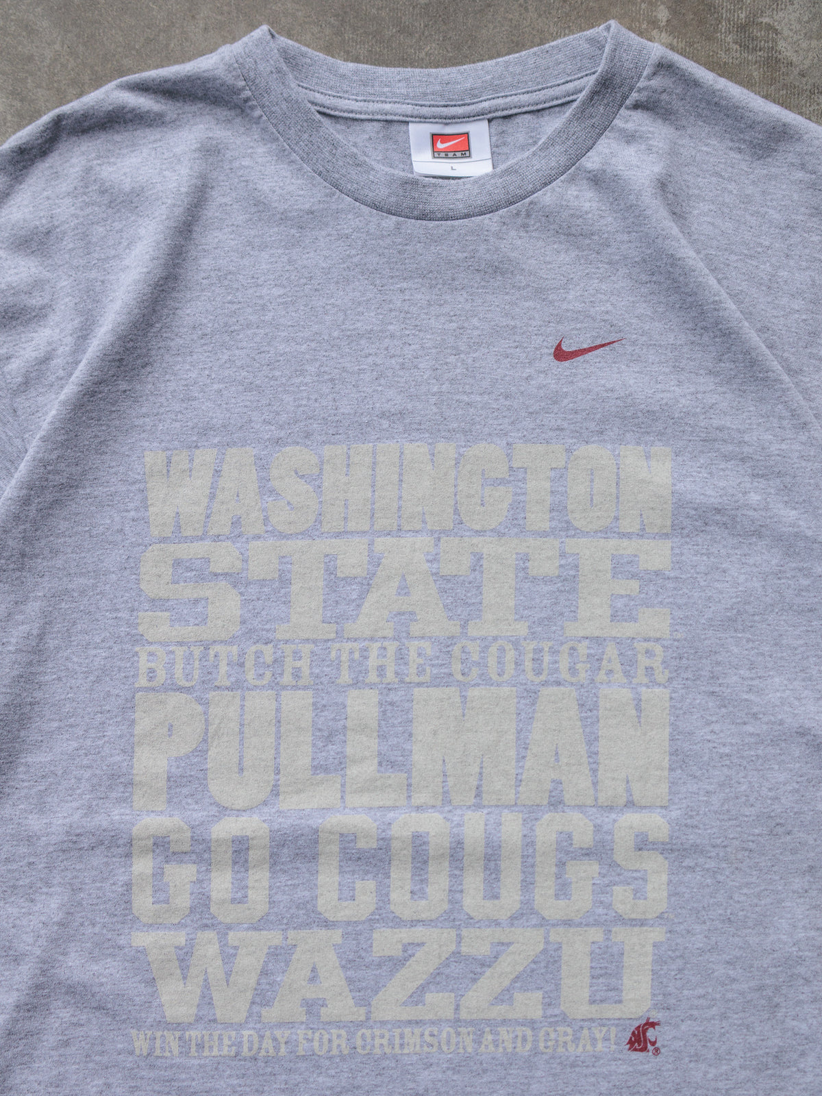 Vintage 00s Grey Nike Washington State Cougars Tee (L)