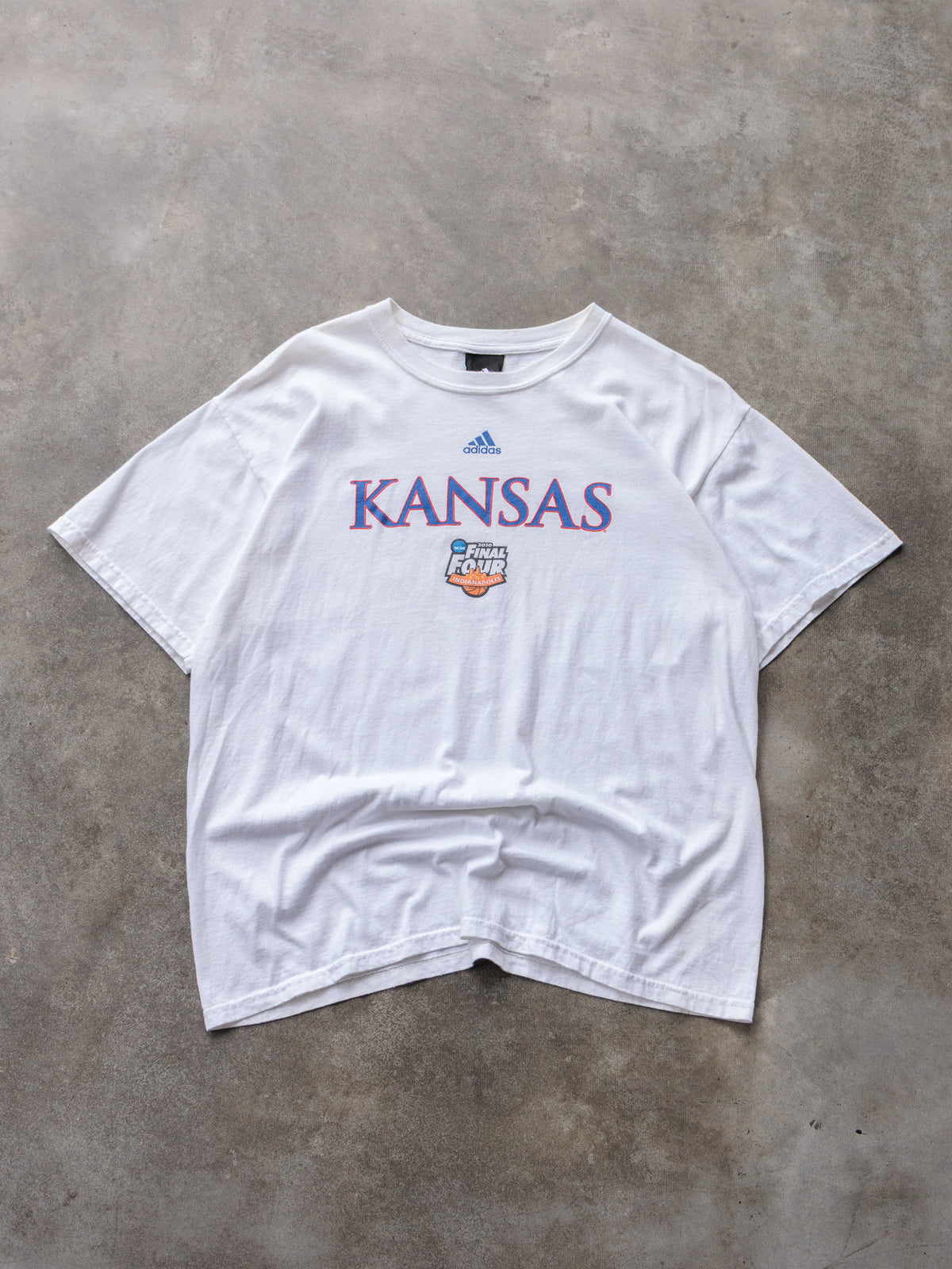 Vintage 2010 White Adidas Kansas Final Four Tee (M)