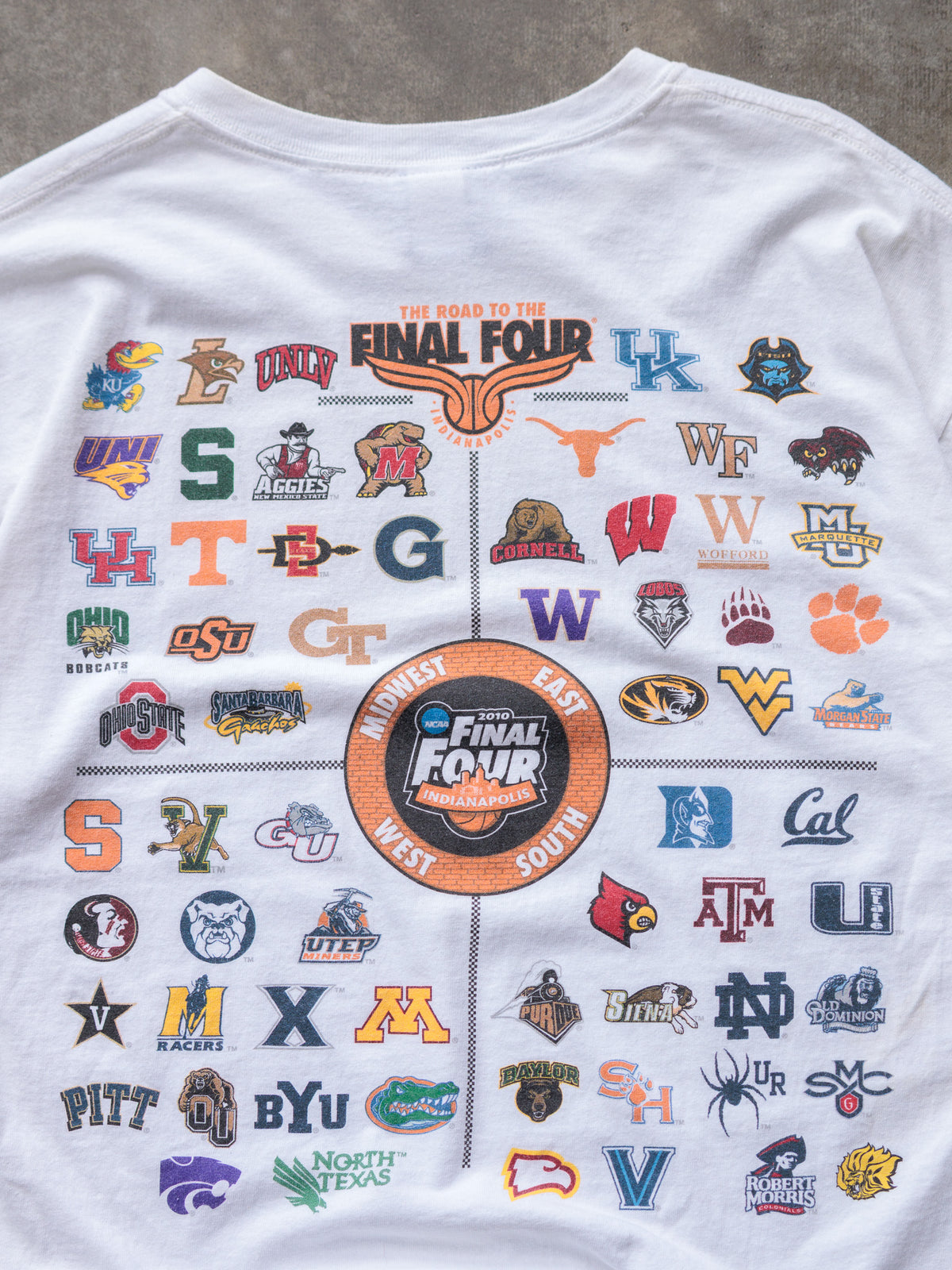 Vintage 2010 White Adidas Kansas Final Four Tee (M)