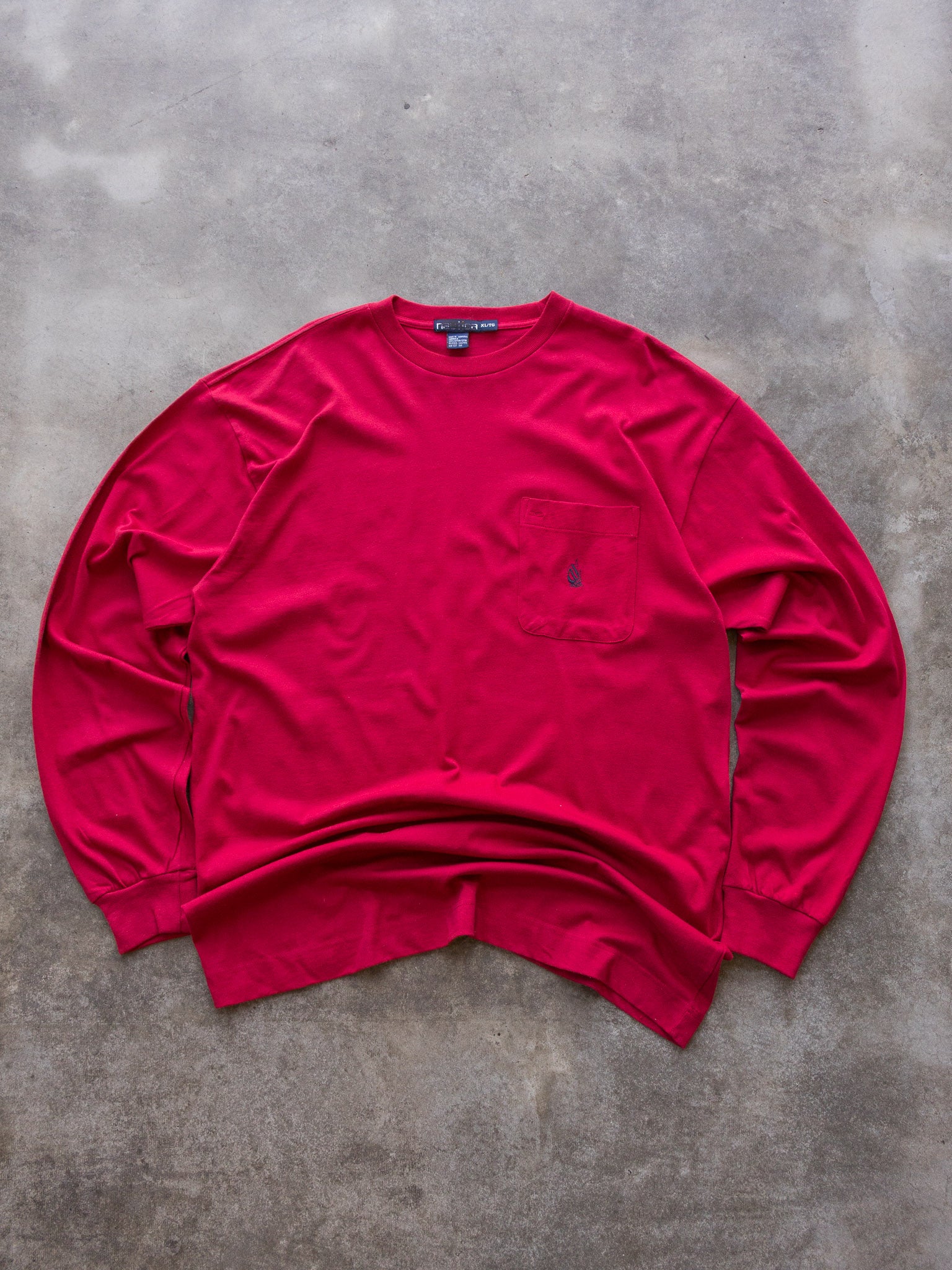 Vintage 00s Red Nautica Pocket Long Sleeve (XL)