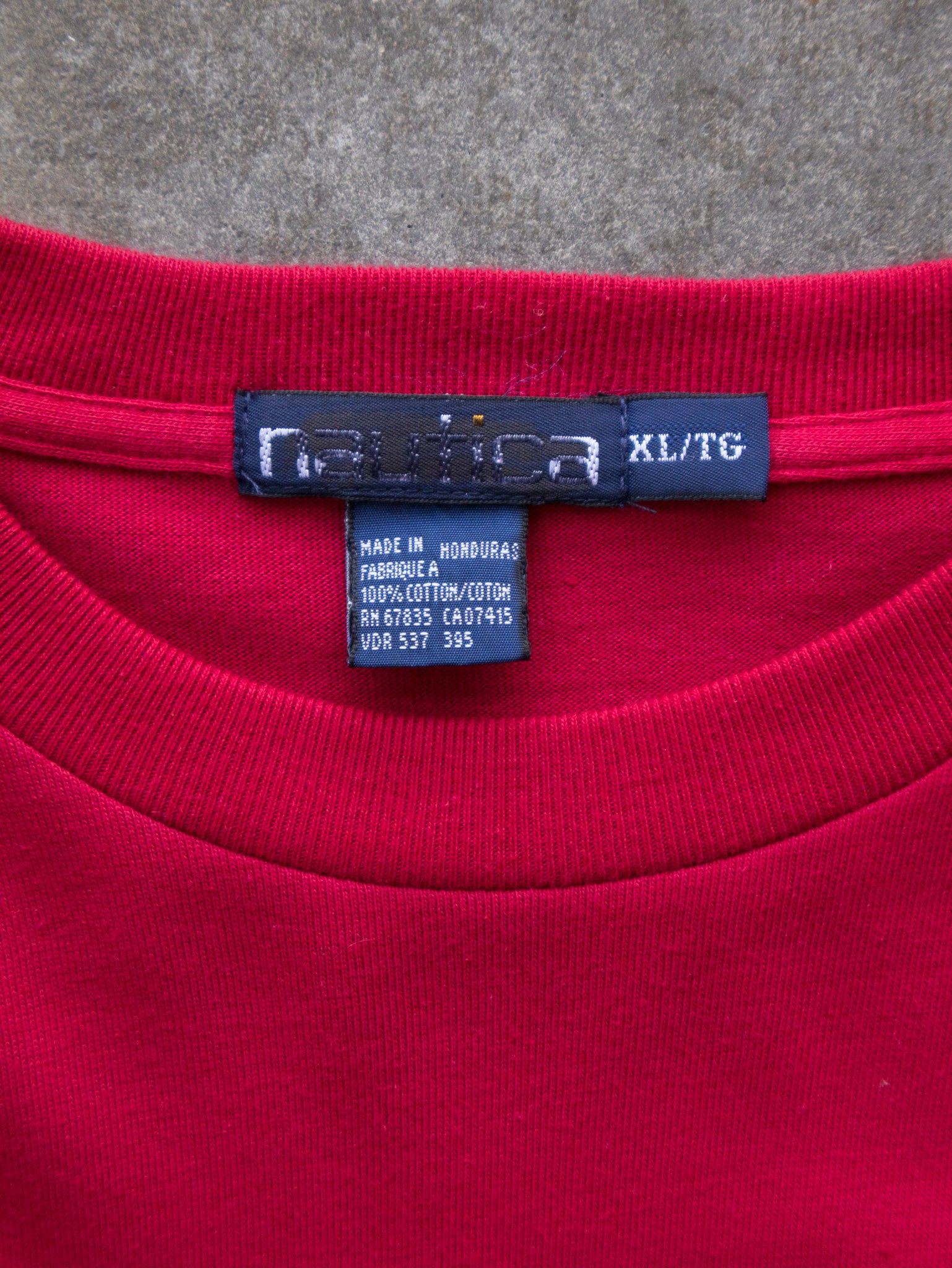 Vintage 00s Red Nautica Pocket Long Sleeve (XL)