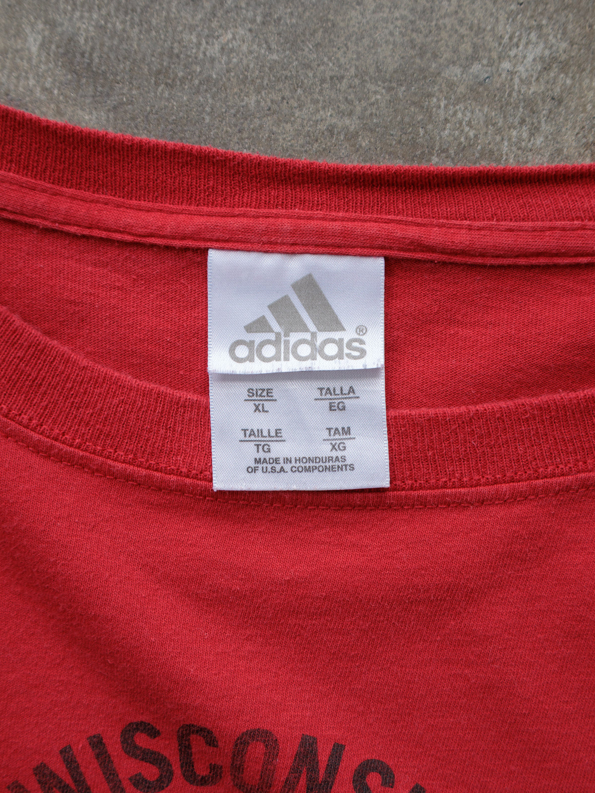 Vintage 00s Red Wisconsin Badgers Adidas Long Sleeve Tee (XL)