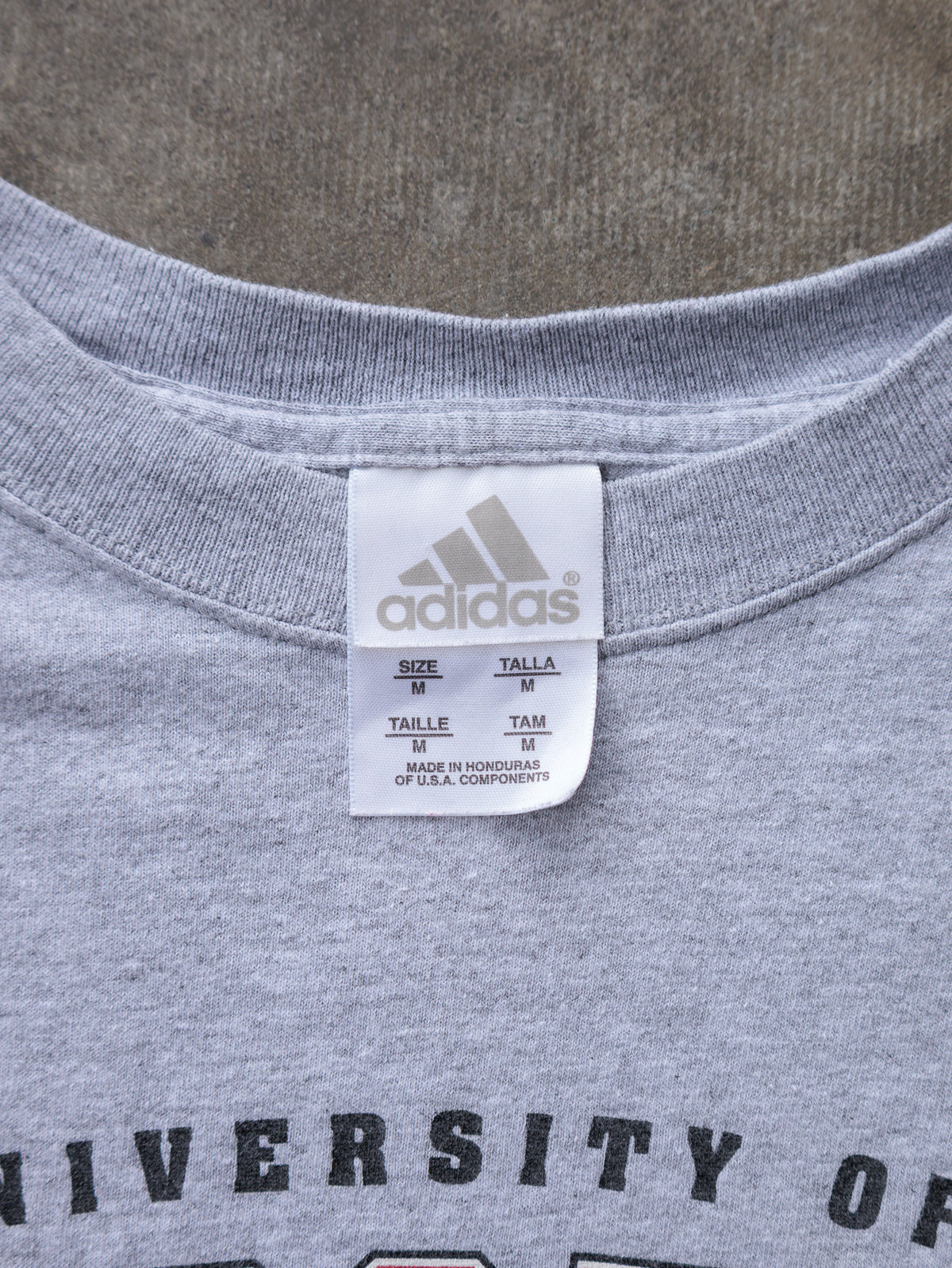 Vintage 00s Grey Adidas University of Wisconsin Long Sleeve Tee (M)