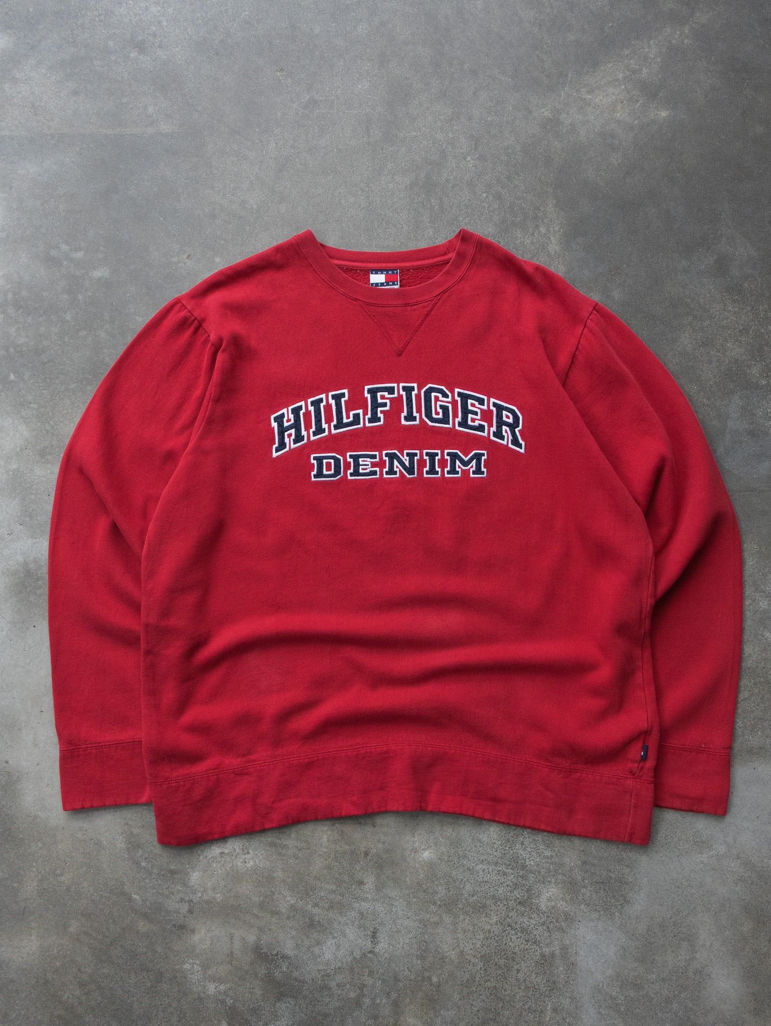 Vintage Red Hilfiger Denim Sweatshirt (L)