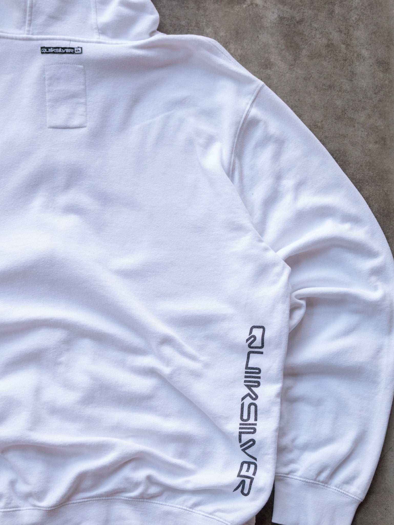 Vintage 00s White Quiksilver Full Zip Hoodie (XL)