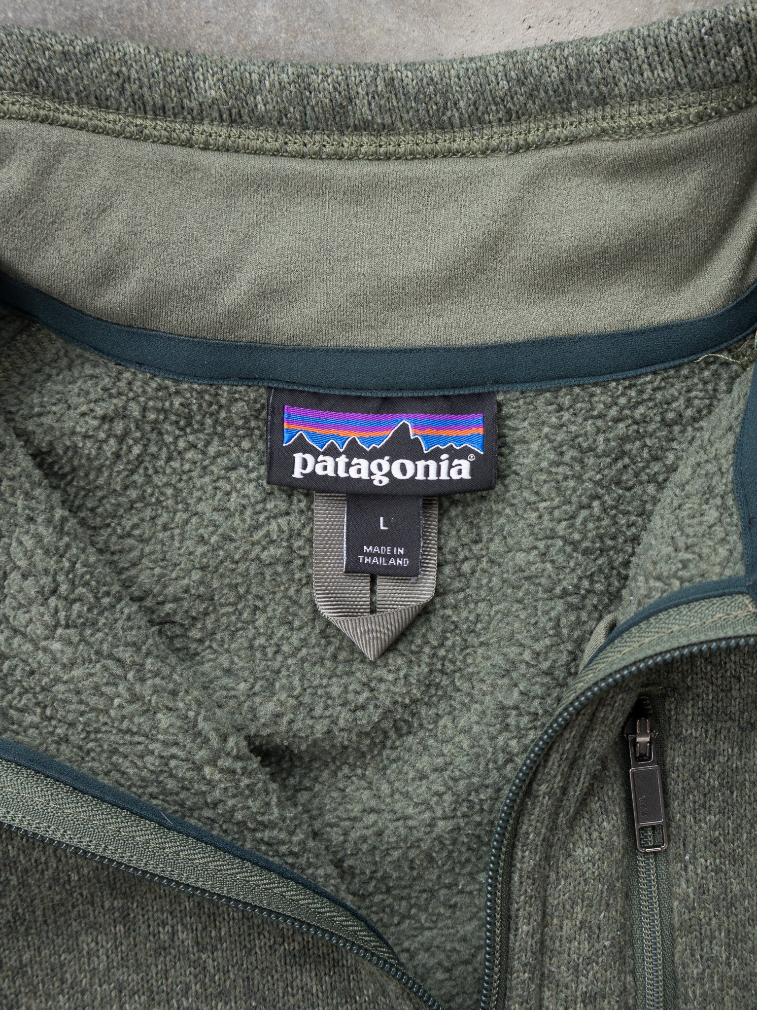 Vintage Green Patagonia Quarter Zip Fleece (L)