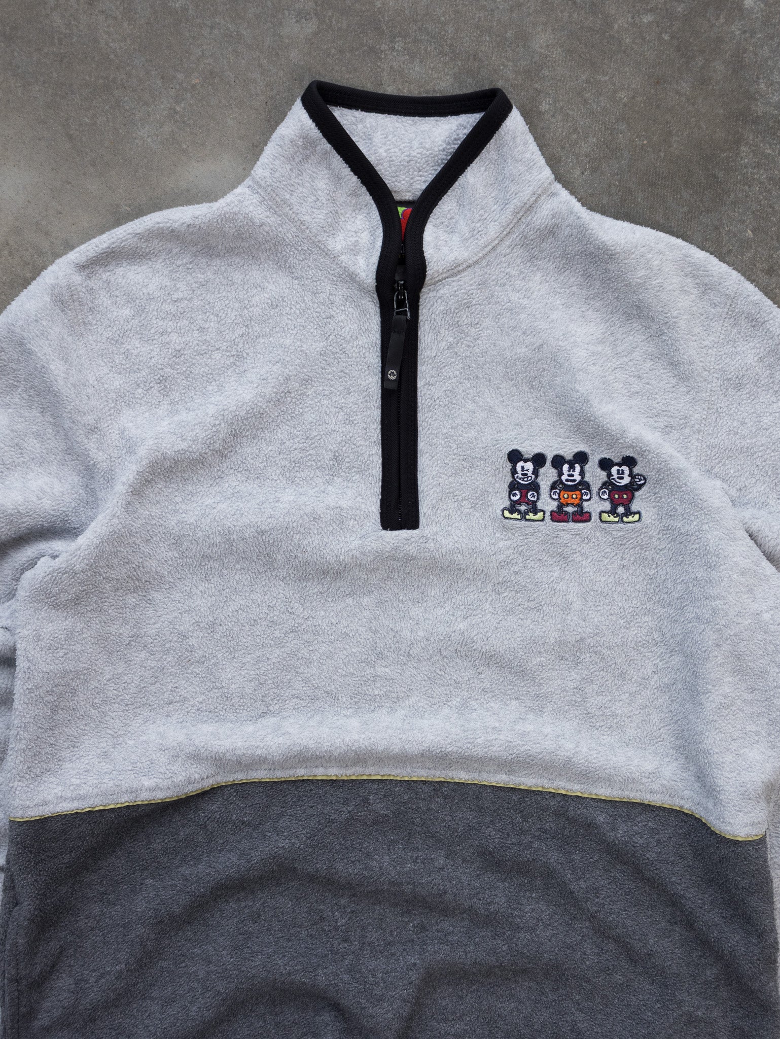 Vintage Grey Mickey Mouse Quarter Zip Sweatshirt (S)