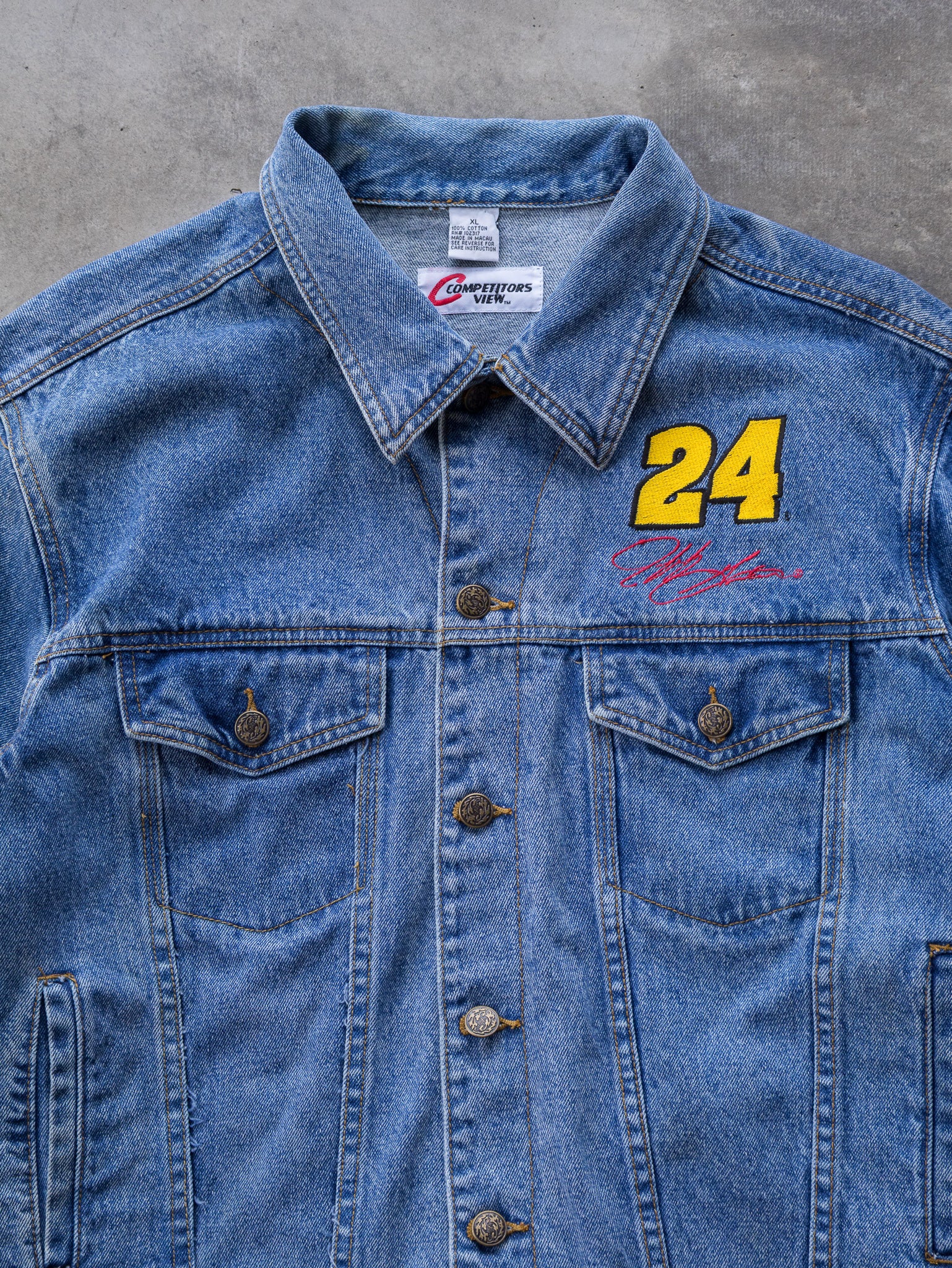 Vintage 90s Denim DuPont Motorsports Racing Jacket (XL)