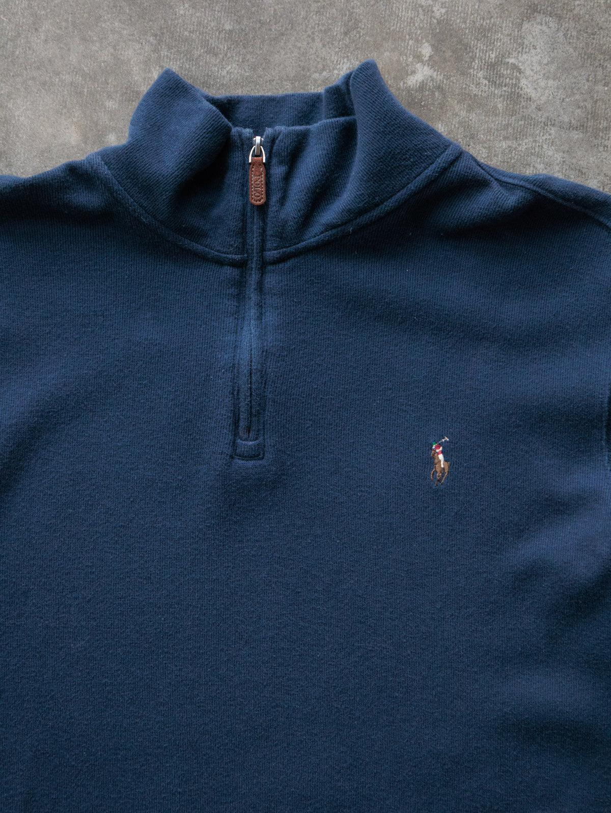 Vintage Navy Polo Ralph Lauren Knit Quarter Zip (L)