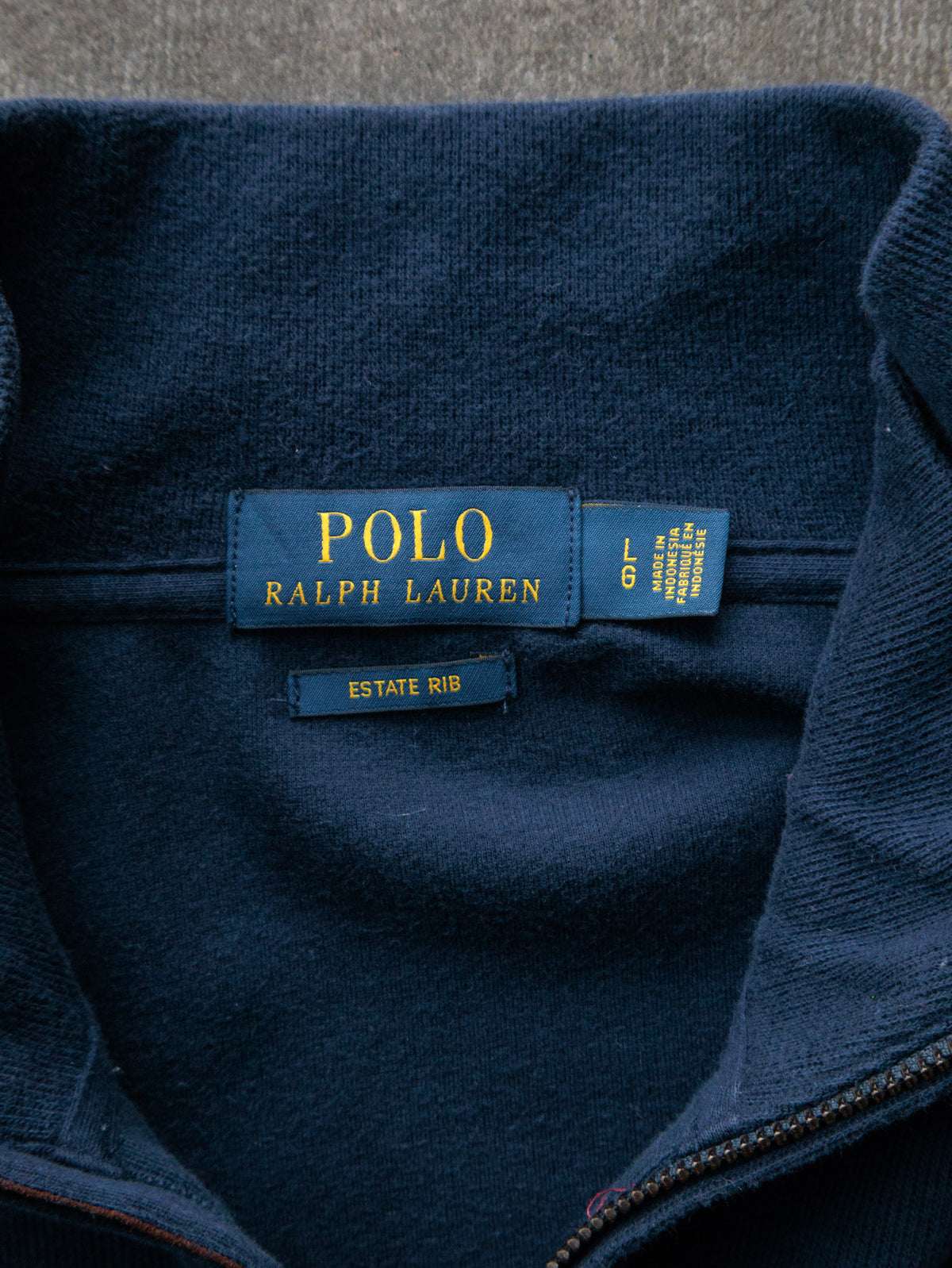 Vintage Navy Polo Ralph Lauren Knit Quarter Zip (L)