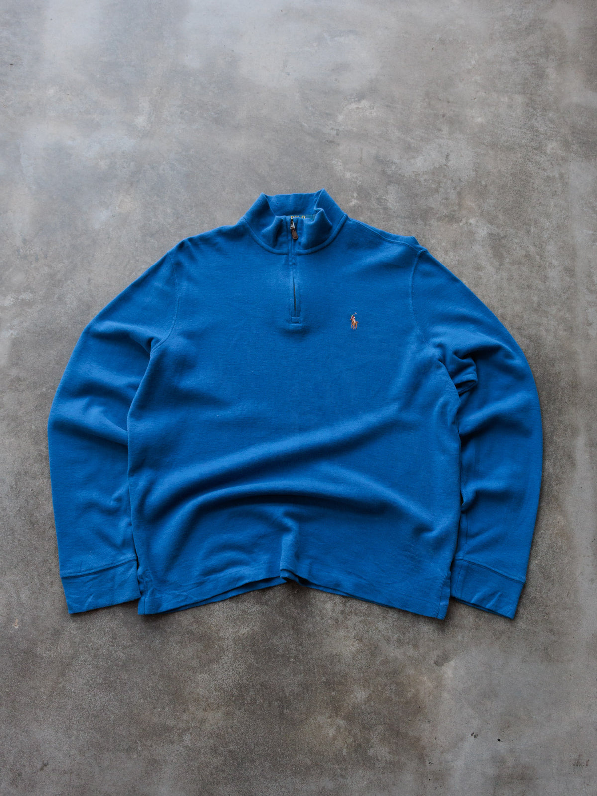 Vintage Blue Polo Ralph Lauren Knit Quarter Zip (M)