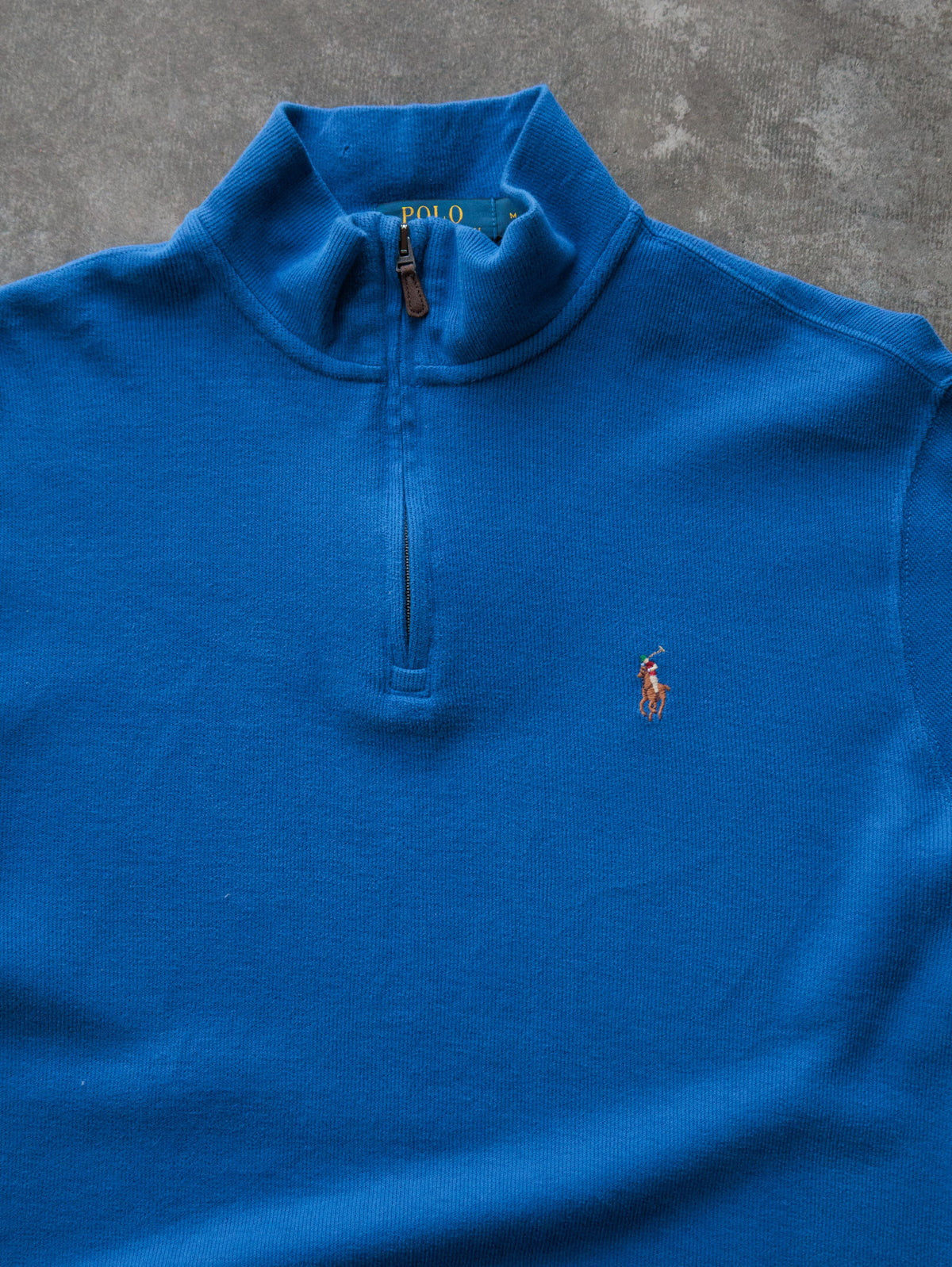 Vintage Blue Polo Ralph Lauren Knit Quarter Zip (M)