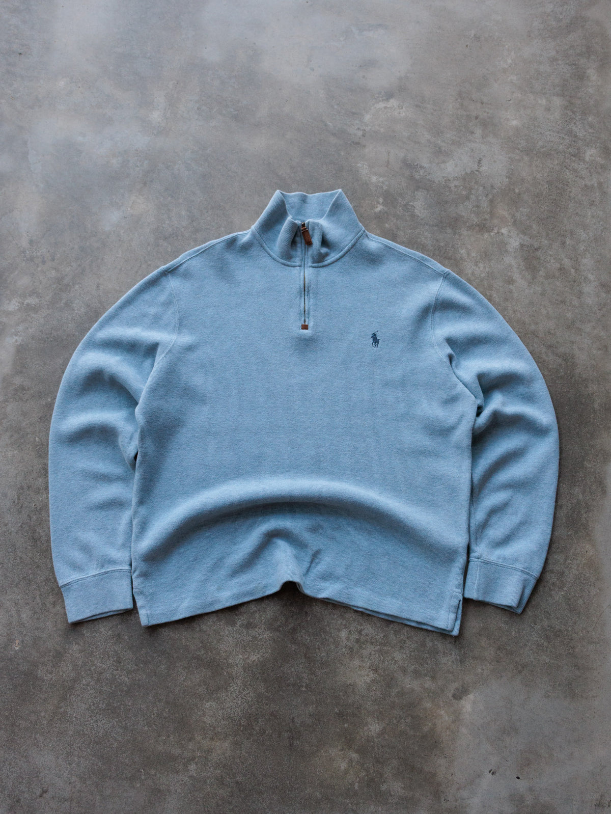 Vintage 00s Blue Polo Ralph Lauren Knit Quarter Zip (M)