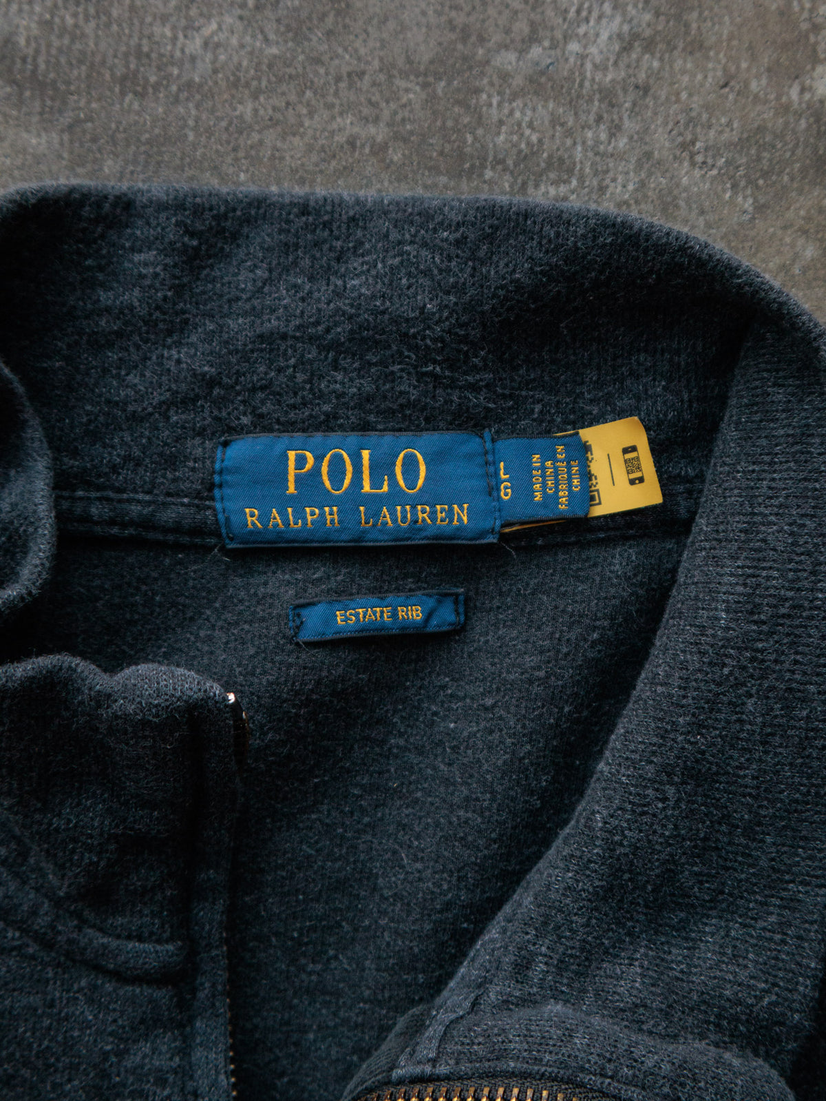 Vintage Grey Polo Ralph Lauren Knit Quarter Zip (L)