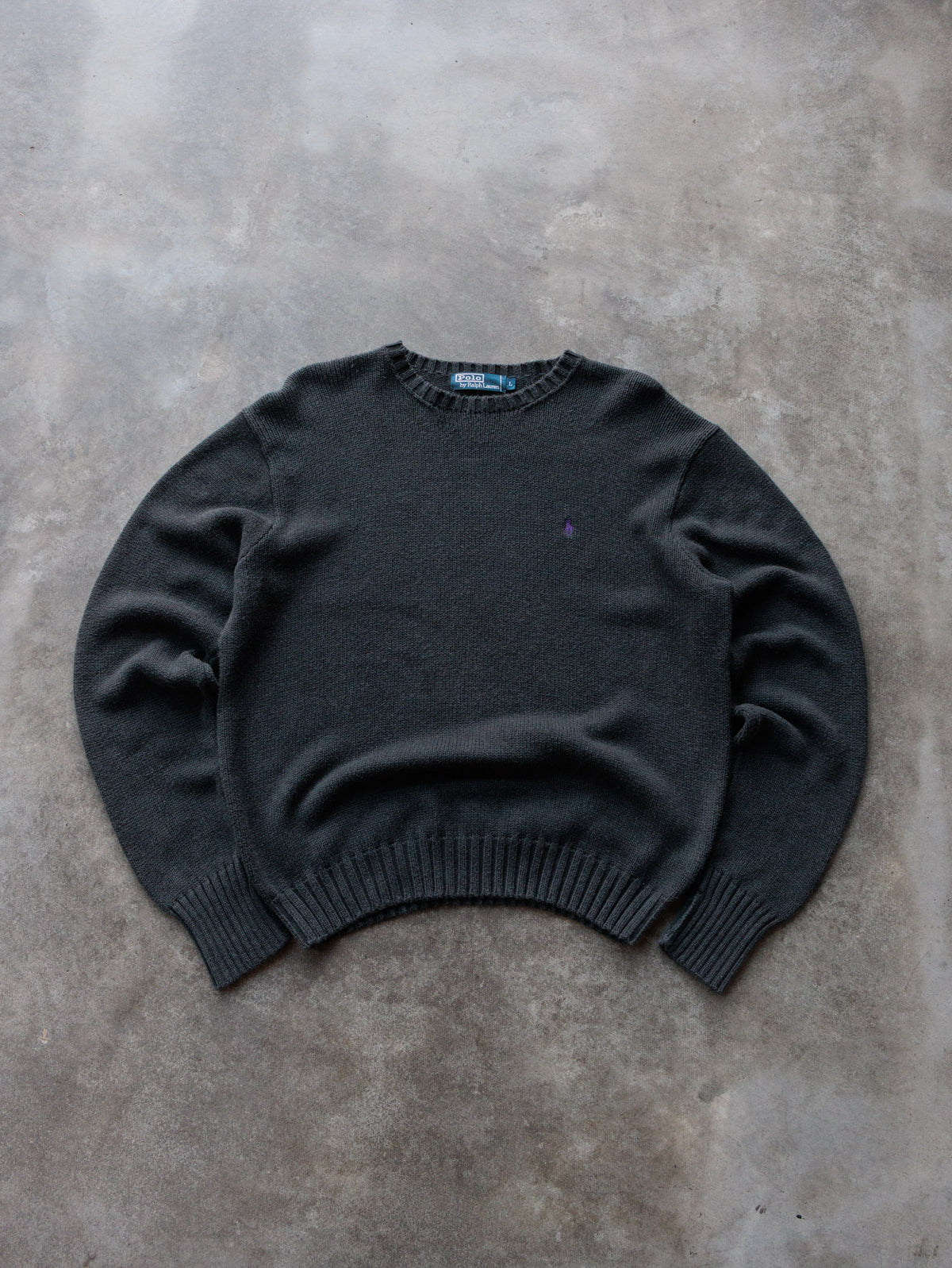 Vintage Black Polo Ralph Lauren Knit Sweater (L)