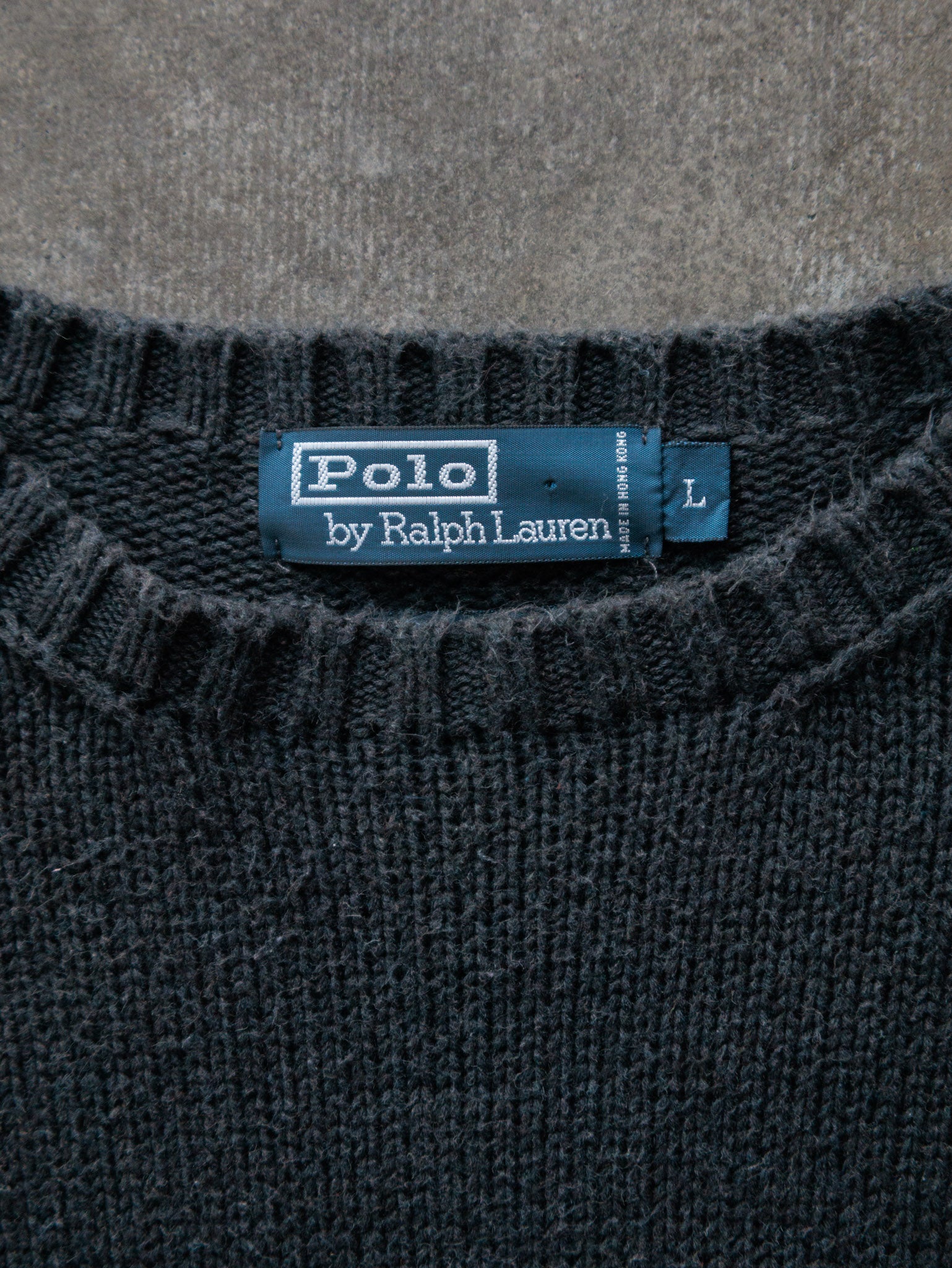 Vintage Black Polo Ralph Lauren Knit Sweater (L)
