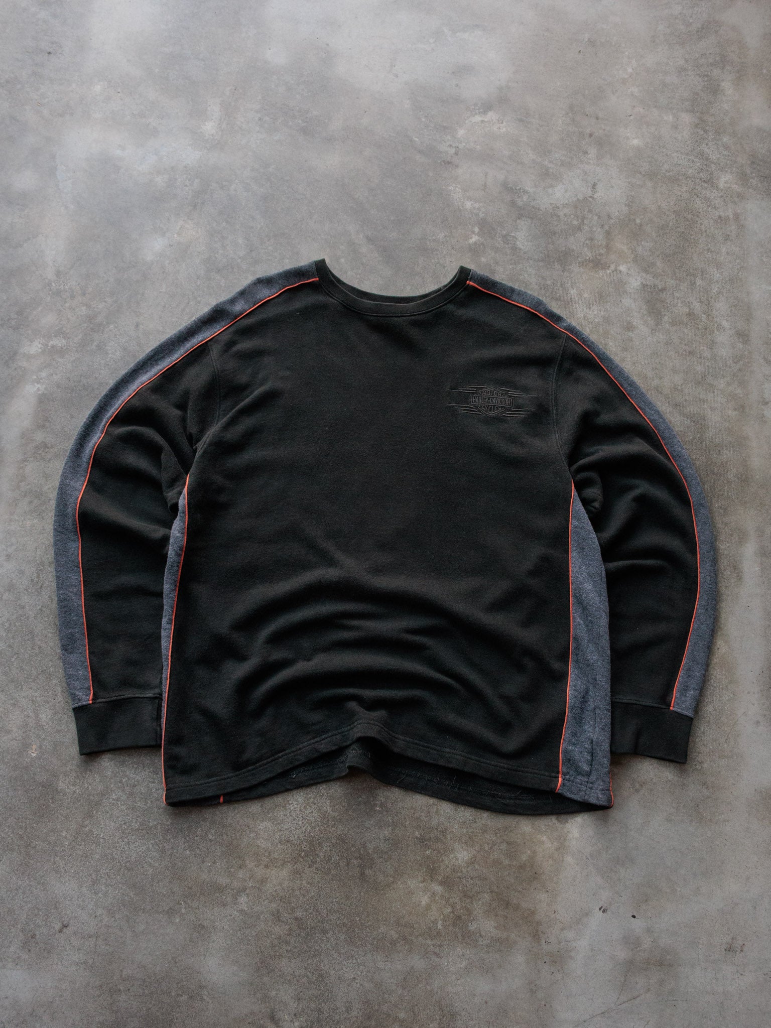 Vintage Black Harley-Davidson Colourblock Sweatshirt (L)