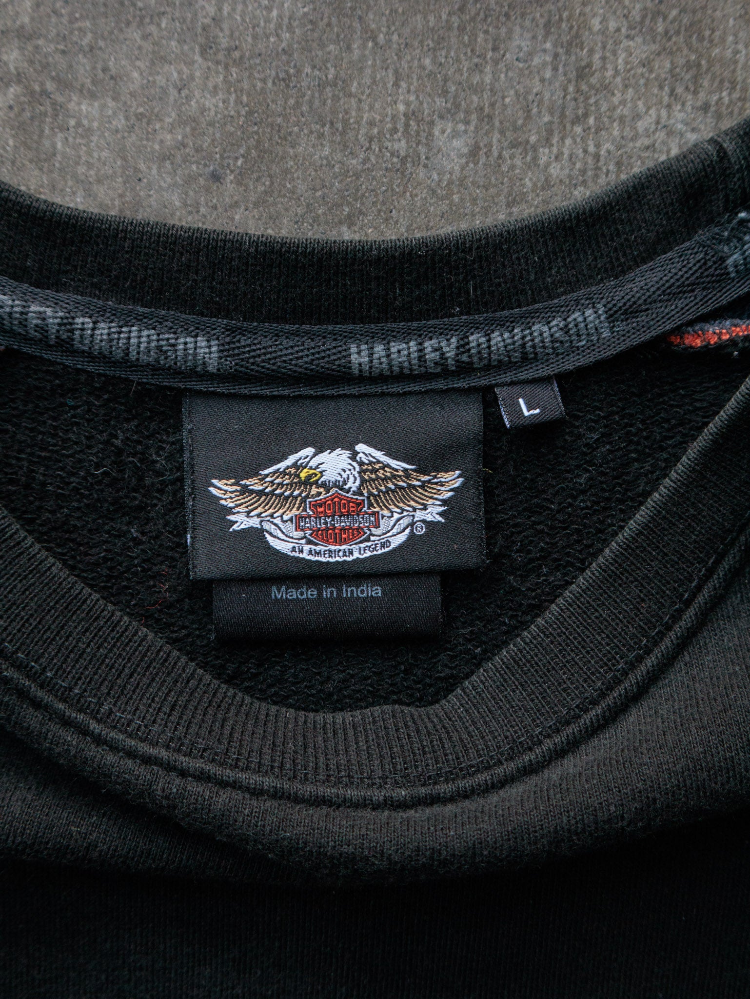 Vintage Black Harley-Davidson Colourblock Sweatshirt (L)