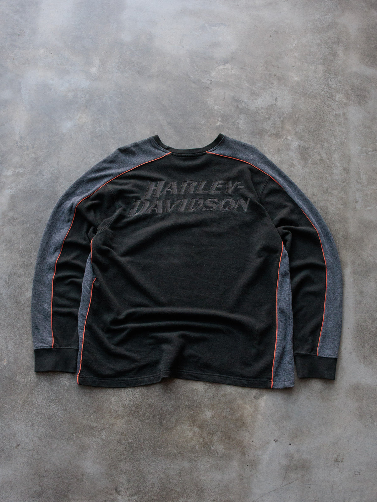 Vintage Black Harley-Davidson Colourblock Sweatshirt (L)