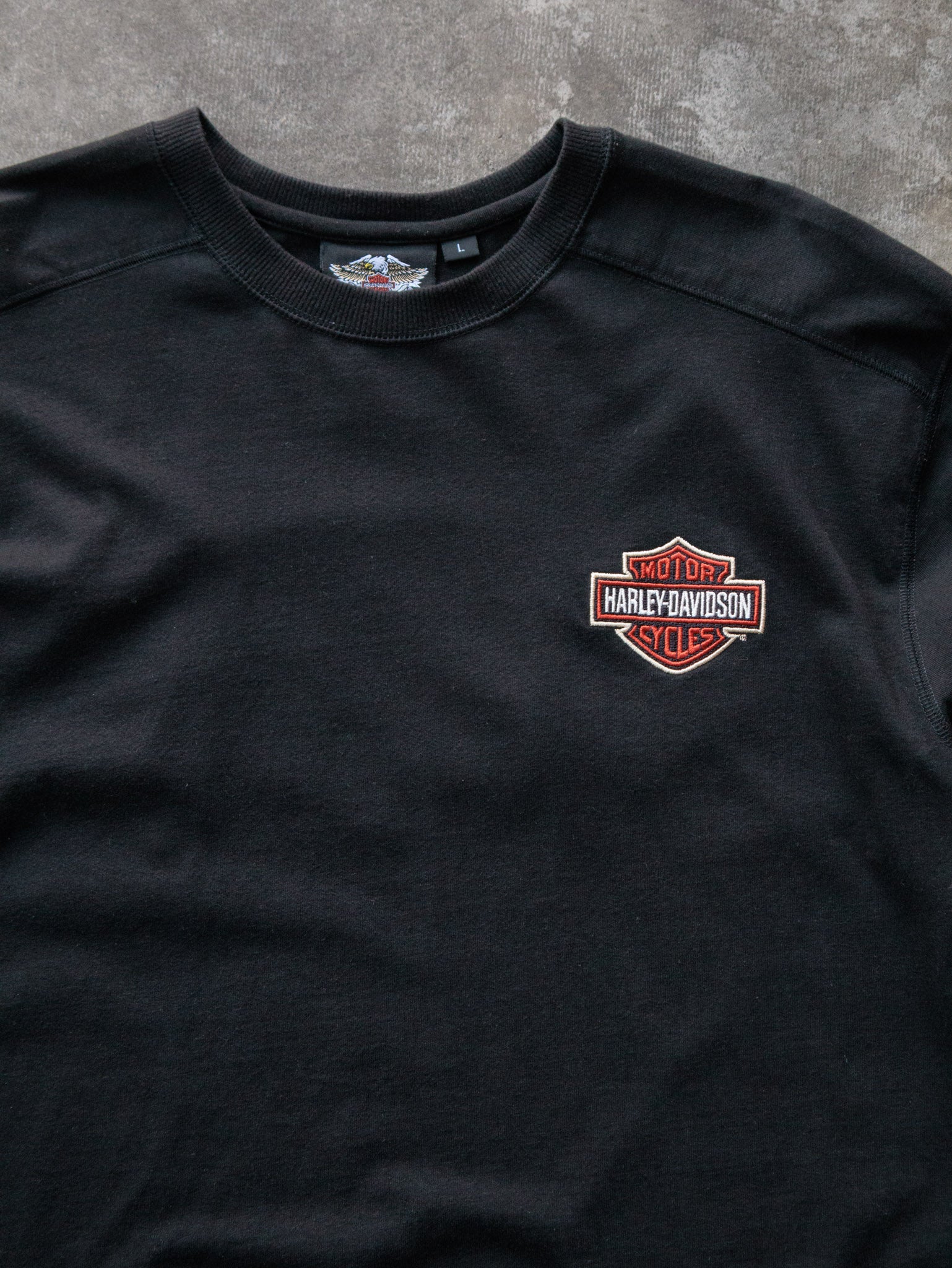 Vintage Black Harley-Davidson Flame Long Sleeve Tee (L)